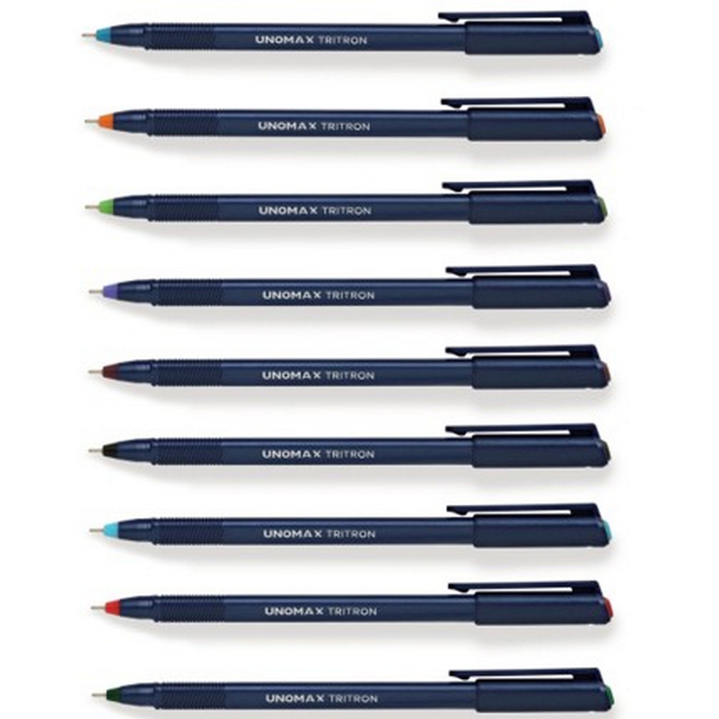 Unomax Triton 10 Hybrid Ball Point Pens 0.7mm - Assorted Color Inks