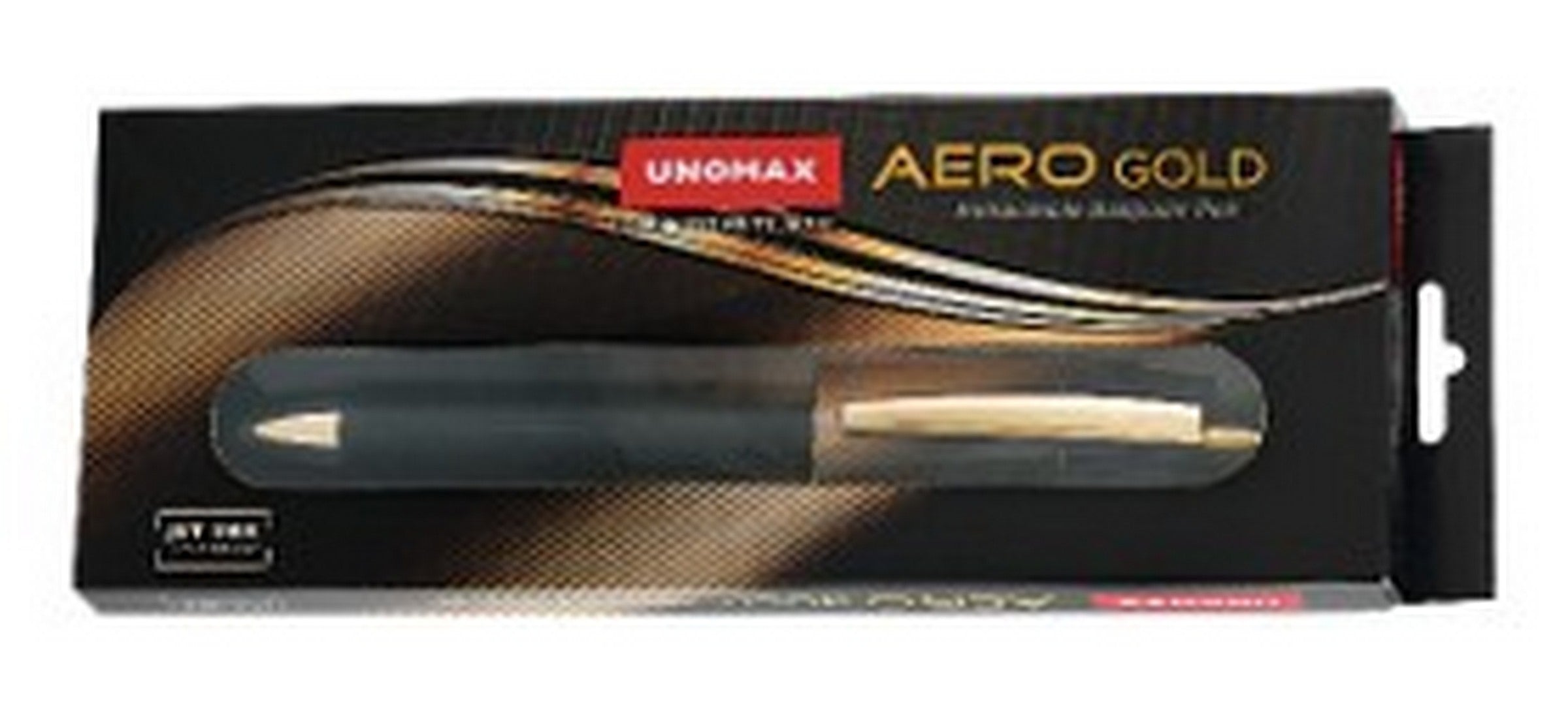 Unomax Aero Gold Retractable Semi Gel Pen 0.7mm - Gold Plated Tip and Cone - Rubber Coated Body - Blue Ink