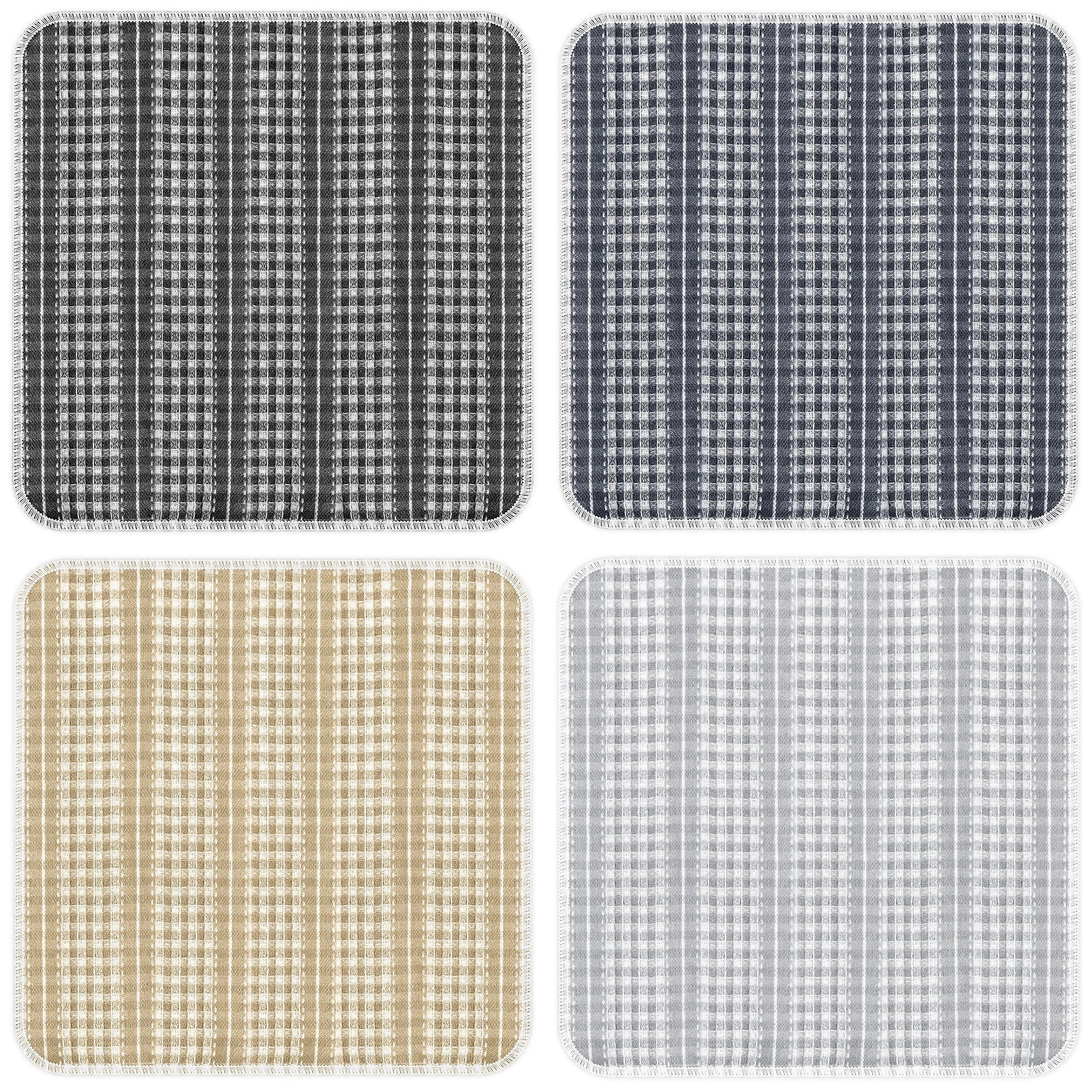 6 Woven Waffle Weave Discloths 70% Reclaimed Cotton, 30% Polyester 14x14in VRT