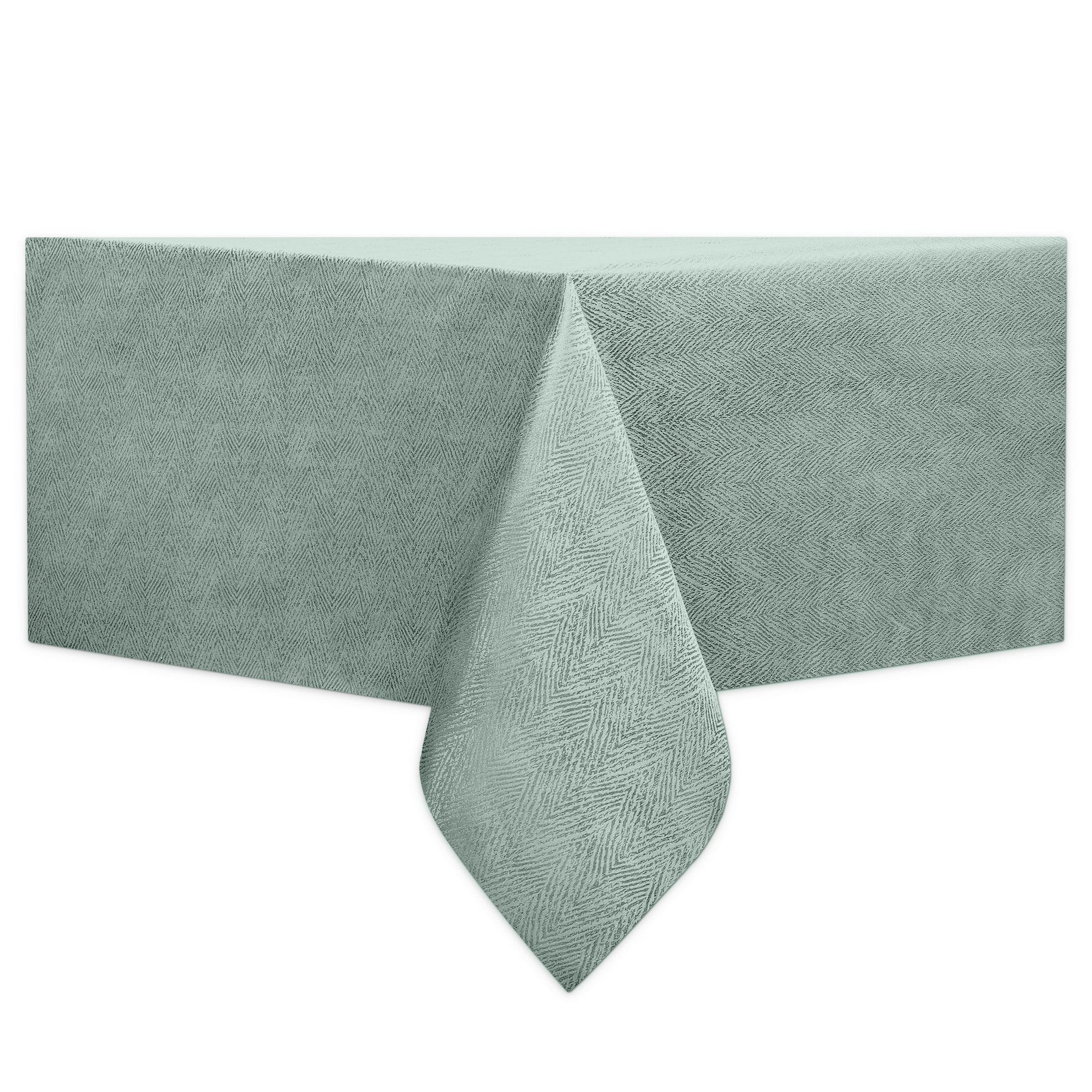 Woven Solid Jacquard Tablecloth 100% Polyester - Jade Green 58x84in