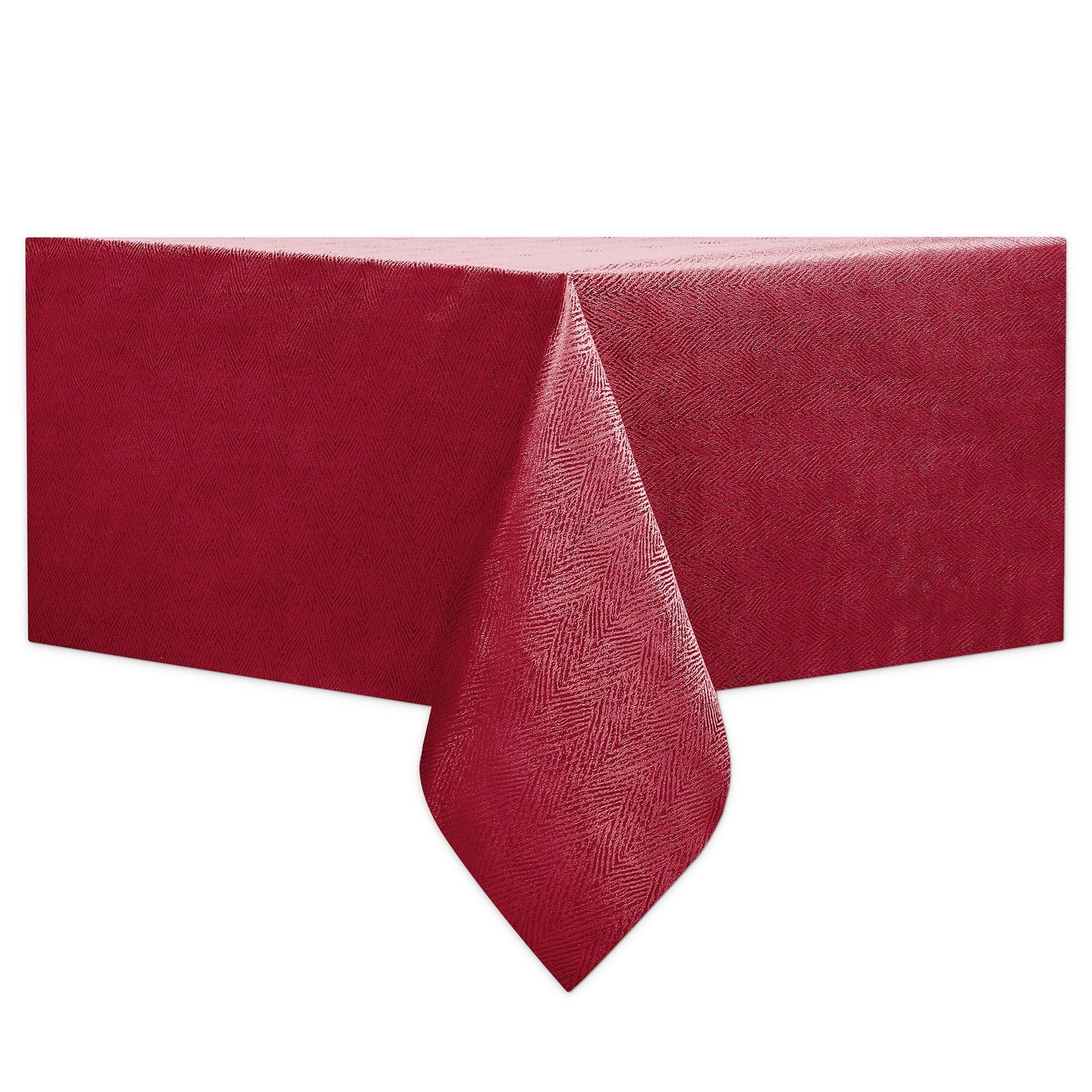 Woven Solid Jacquard Tablecloth 100% Polyester - Red 58x84in