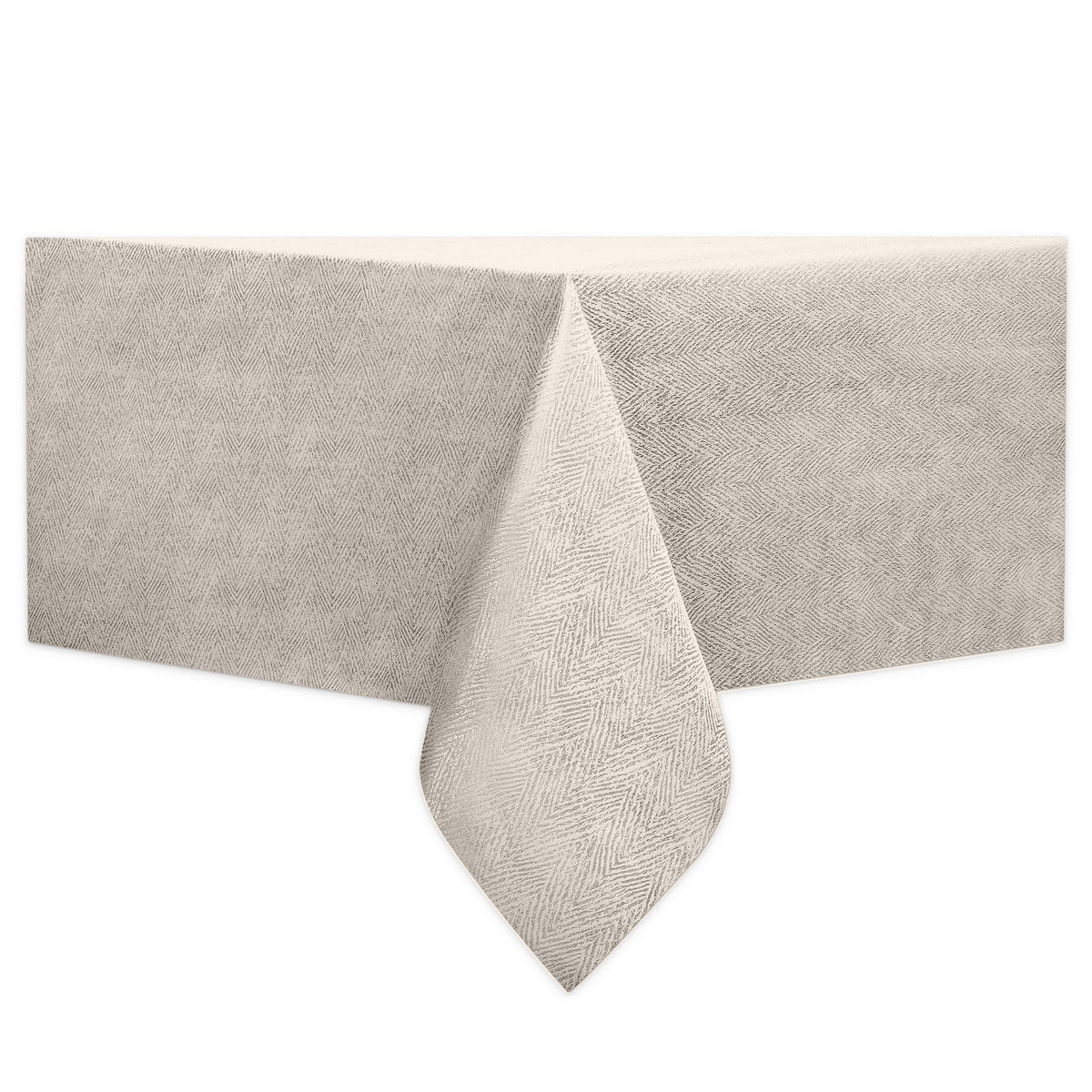 Woven Solid Jacquard Tablecloth 100% Polyester - Taupe 58x102in