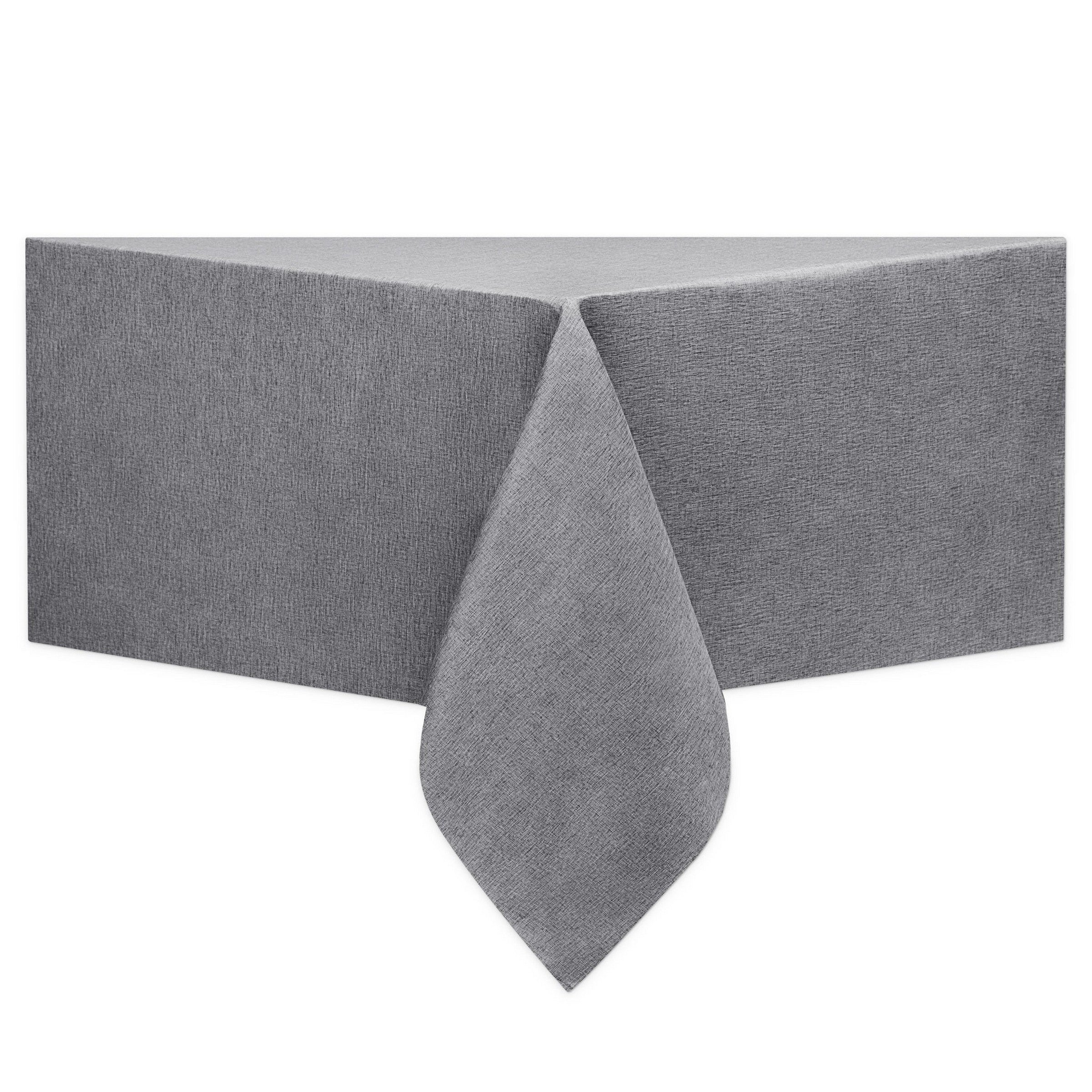 Woven Solid Linen Look Tablecloth 100% Polyester - Charcoal Black 60x84in