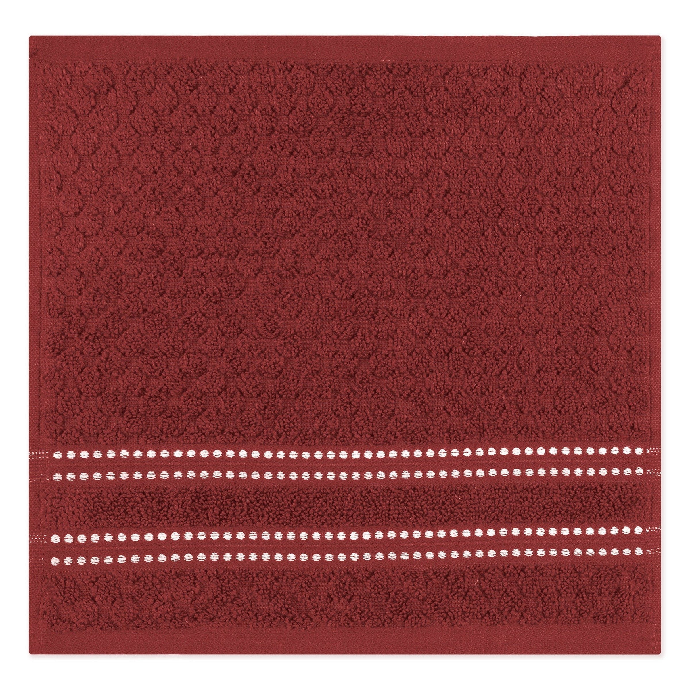 Woven Terry Facecloth 100% Cotton - Burgundy 12x12in