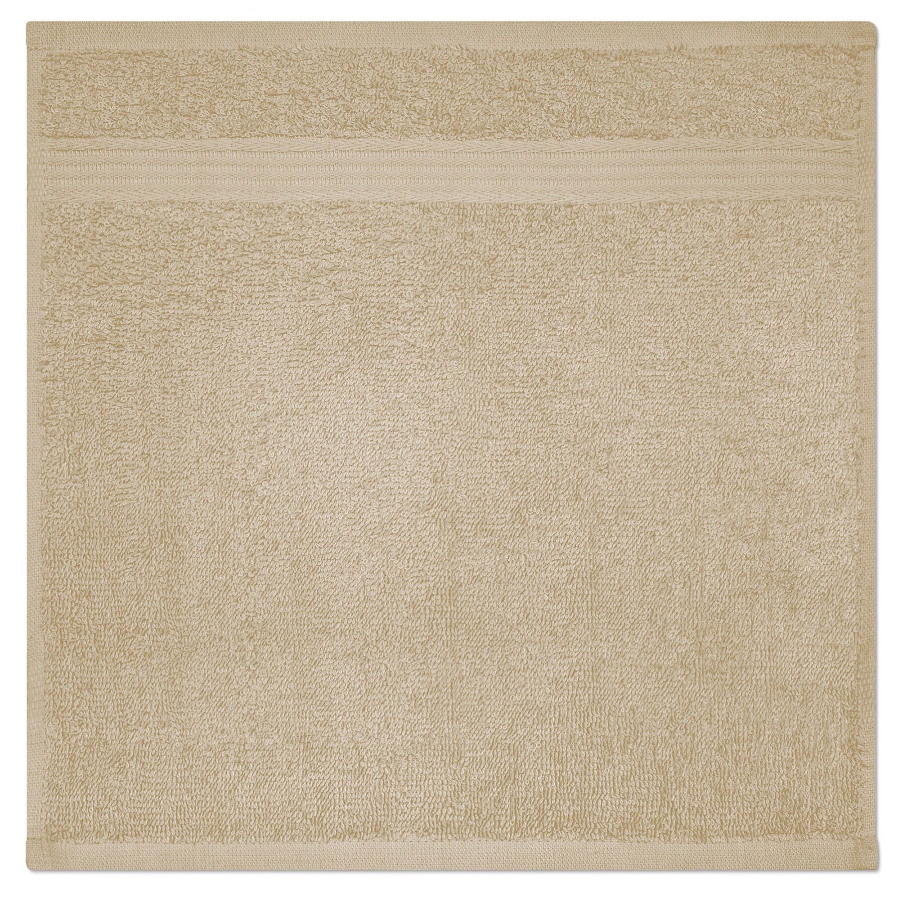 Allure Collection Dobby Border Washcloth 100% Cotton - Ivory 13x13in