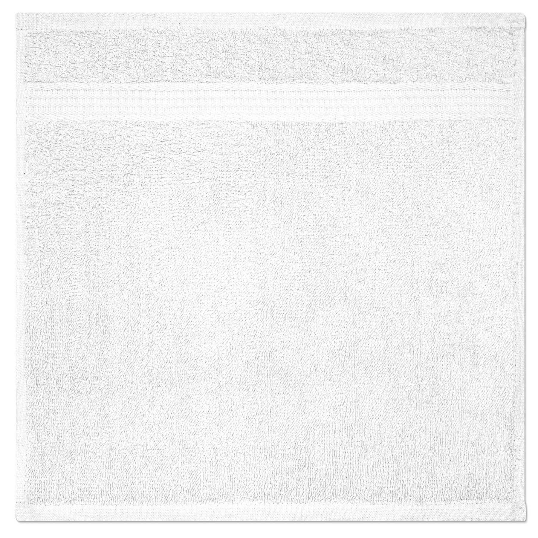 Allure Collection Dobby Border Washcloth 100% Cotton - White 13x13in