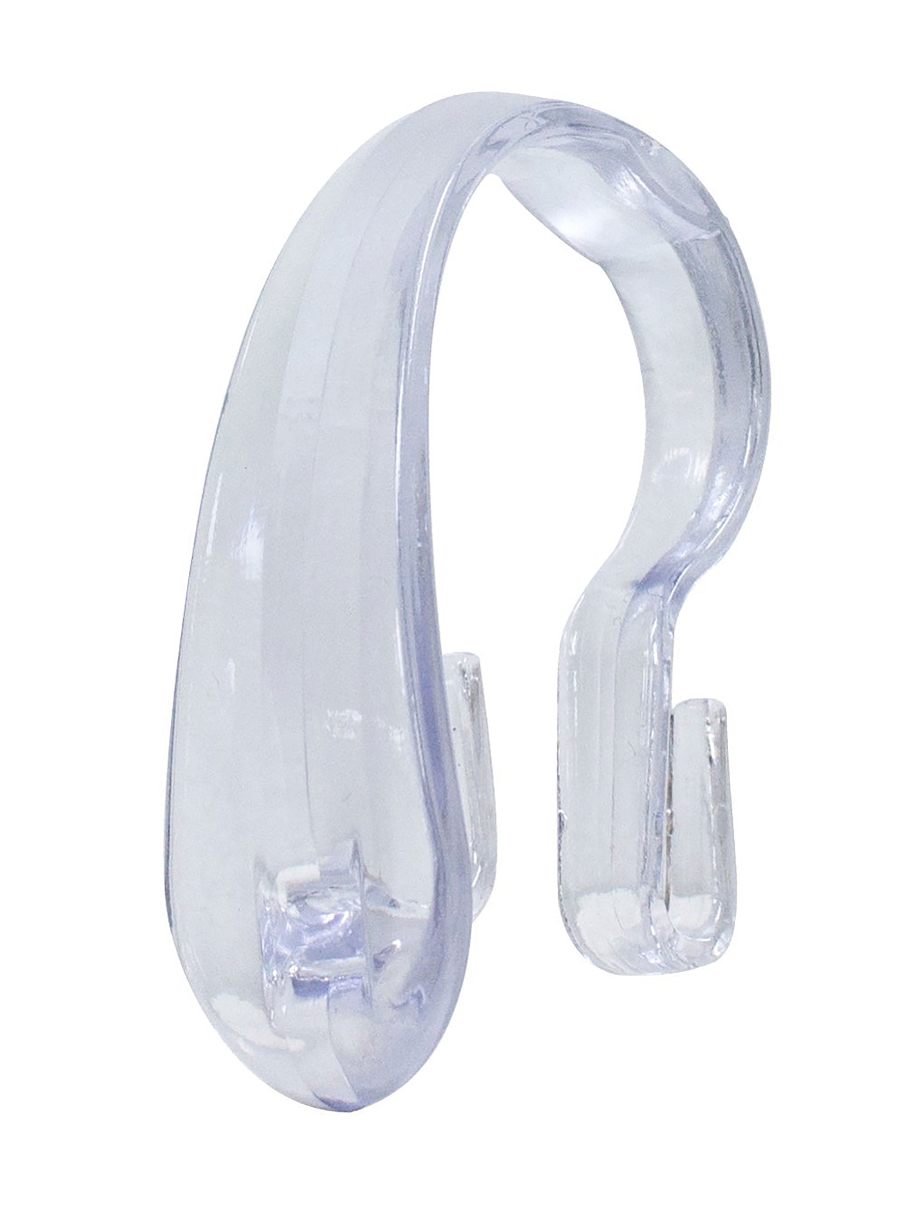 12 Double Shower Curtain Hooks - Clear 2.7in