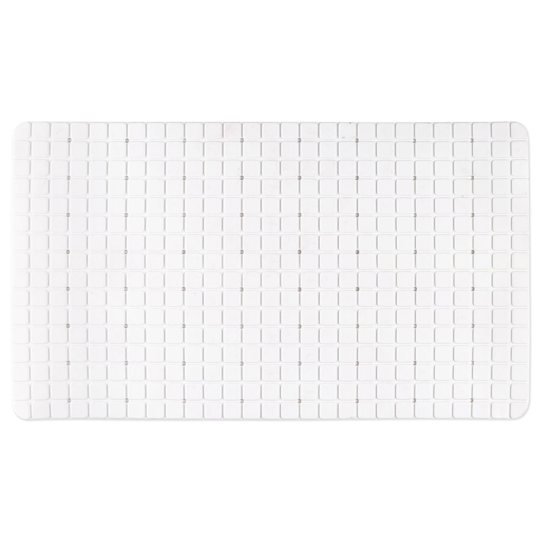 100% Pvc Non-slip Bath Mat - White 14.5x26.8in