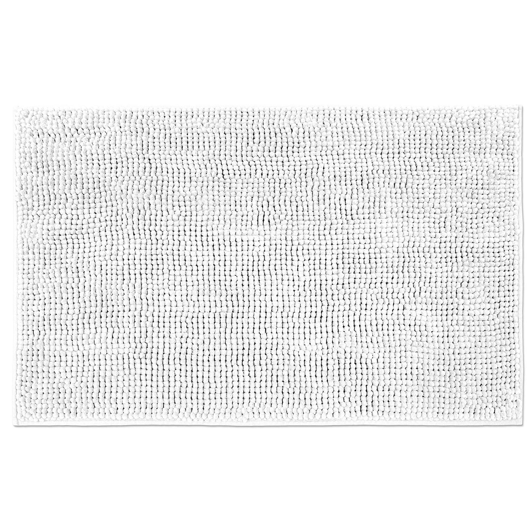 Chenille Bath Mat 100% Polyester/Back Latex - White 19x29in