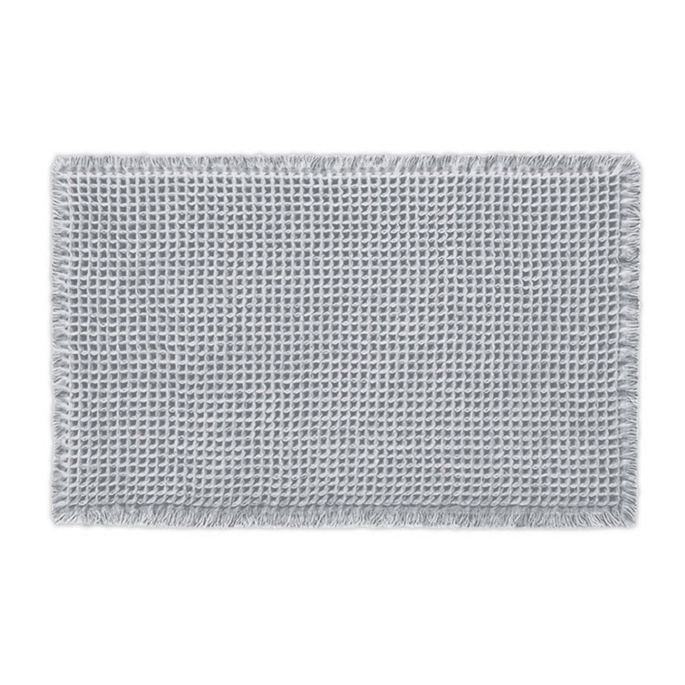 Woven Anti-slip Waffle Bath Mat 100% Polyester/Back 100% Rubber - Light Grey 18x30in