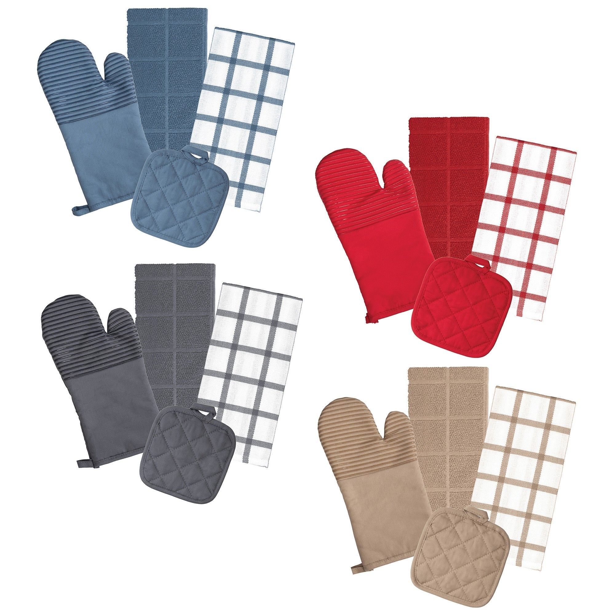 Woven Kitchen Set 4pcs - 100% Cotton - Towels 15.75x23.7in VRT