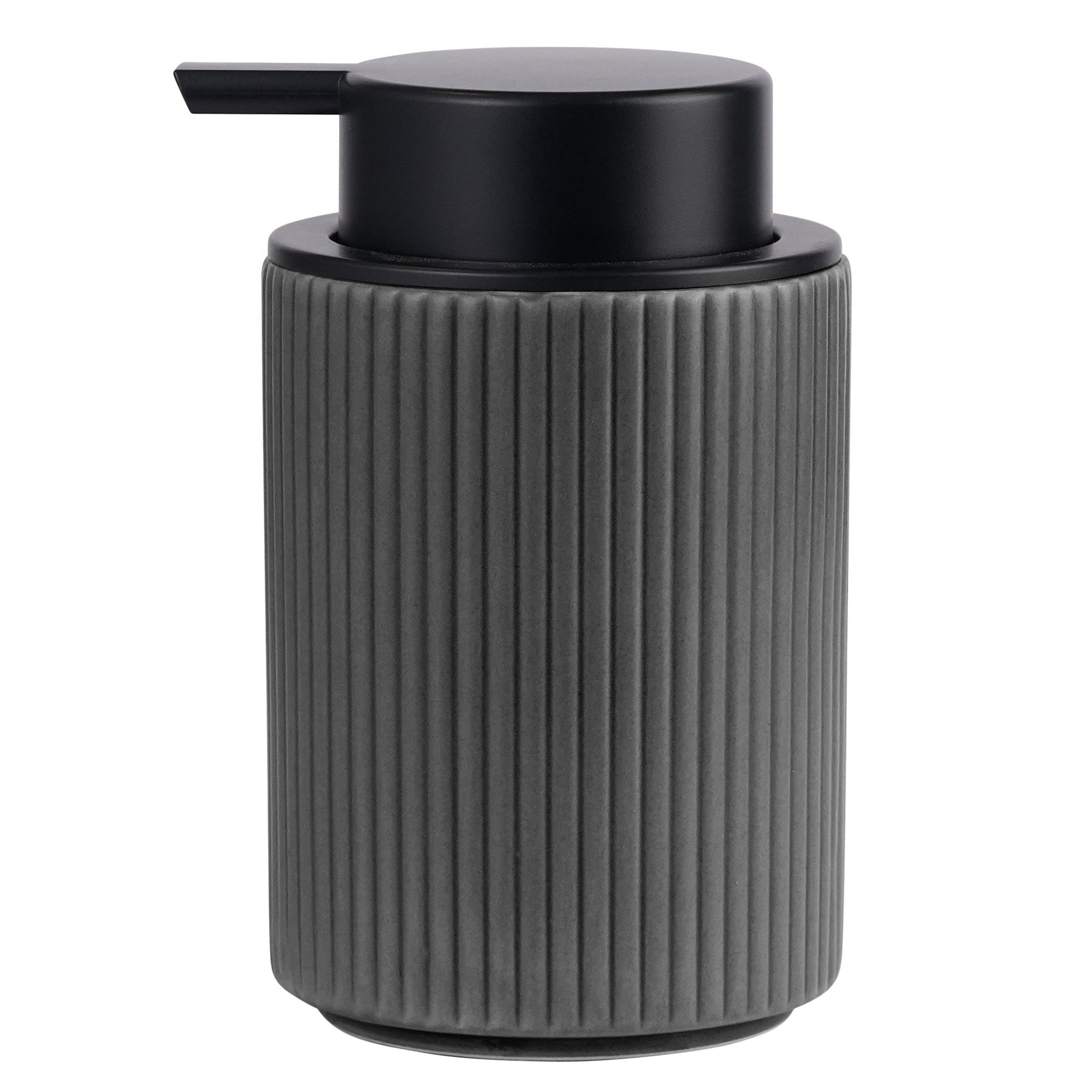 Modern Rib Ceramic Soap Pump - Grey 250ml