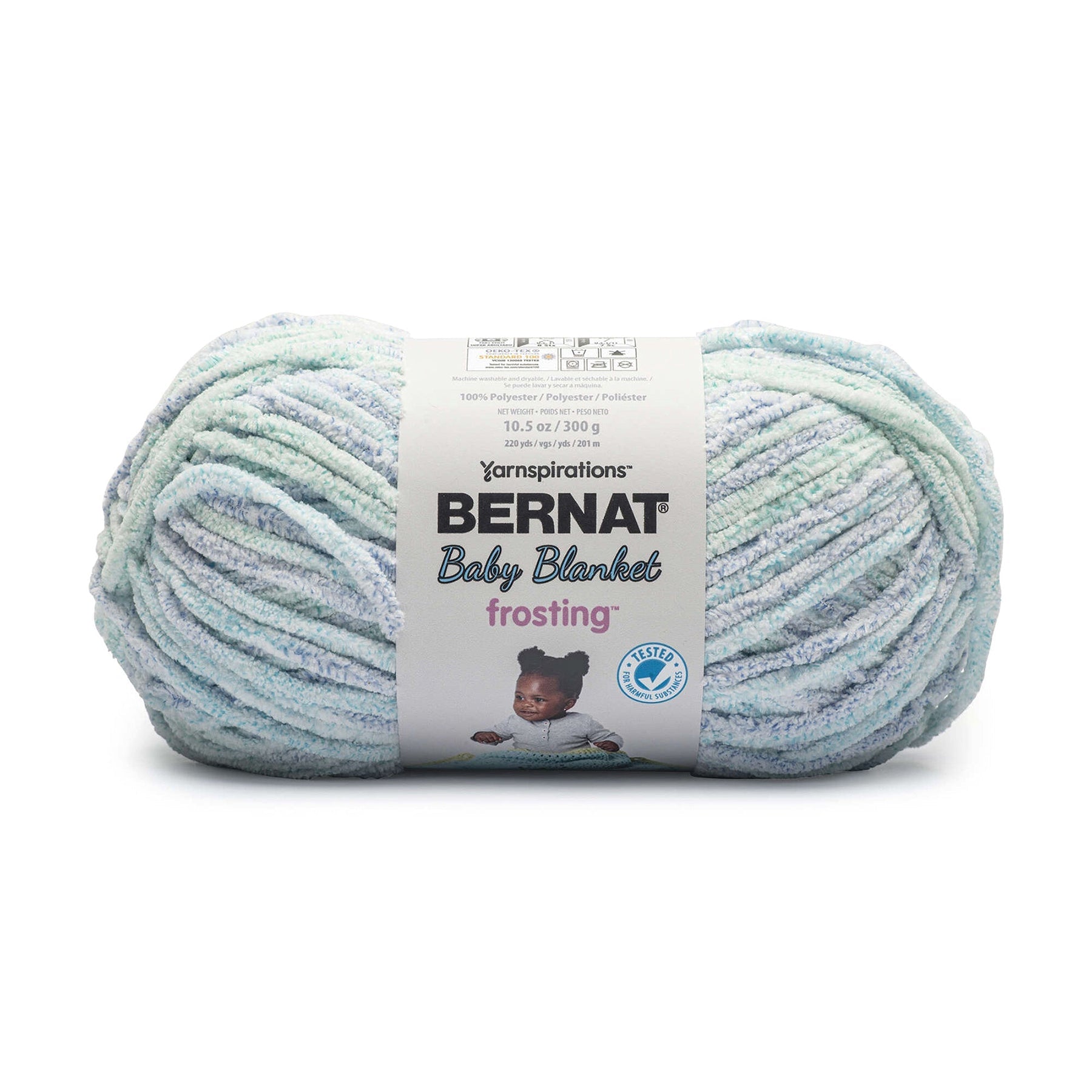 Bernat Baby Blanket Frosting Yarn Seaside - 100% Polyester - Super Bulky 6 220yds (201m)