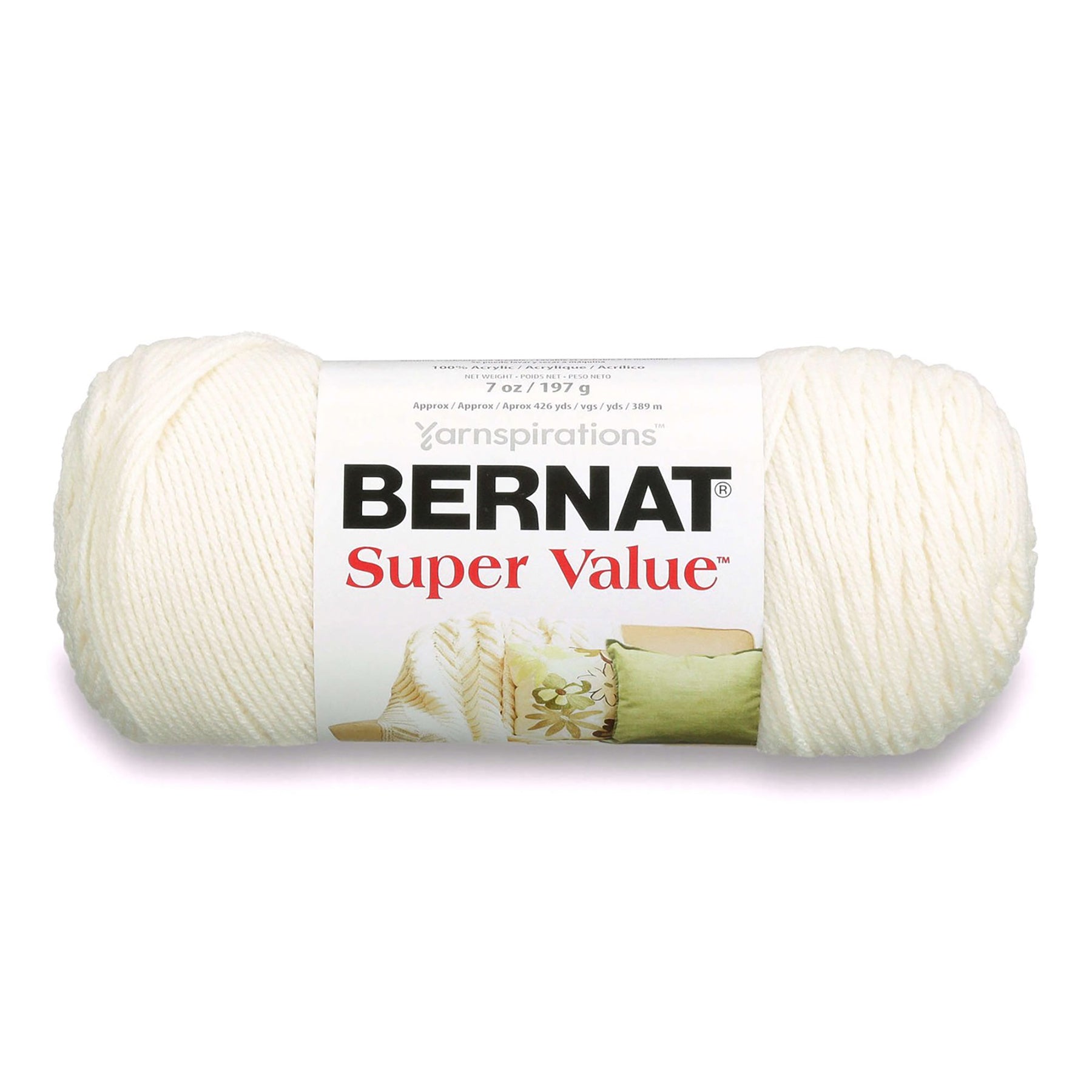 Bernat Super Value Yarn Natural - 100% Acrylic - Medium 4 440yds (402m)