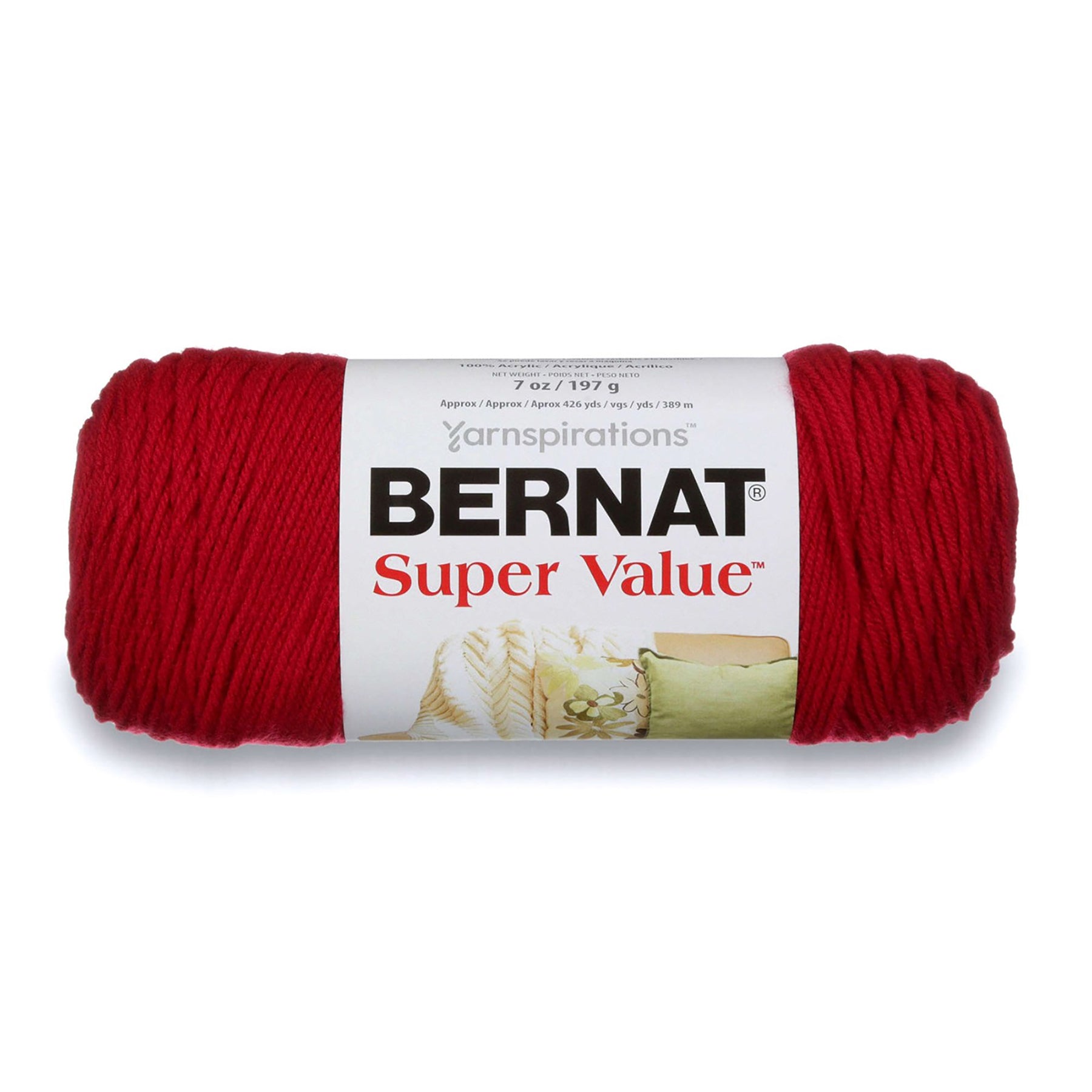 Bernat Super Value Yarn Cherry Red - 100% Acrylic - Medium 4 440yds (402m)