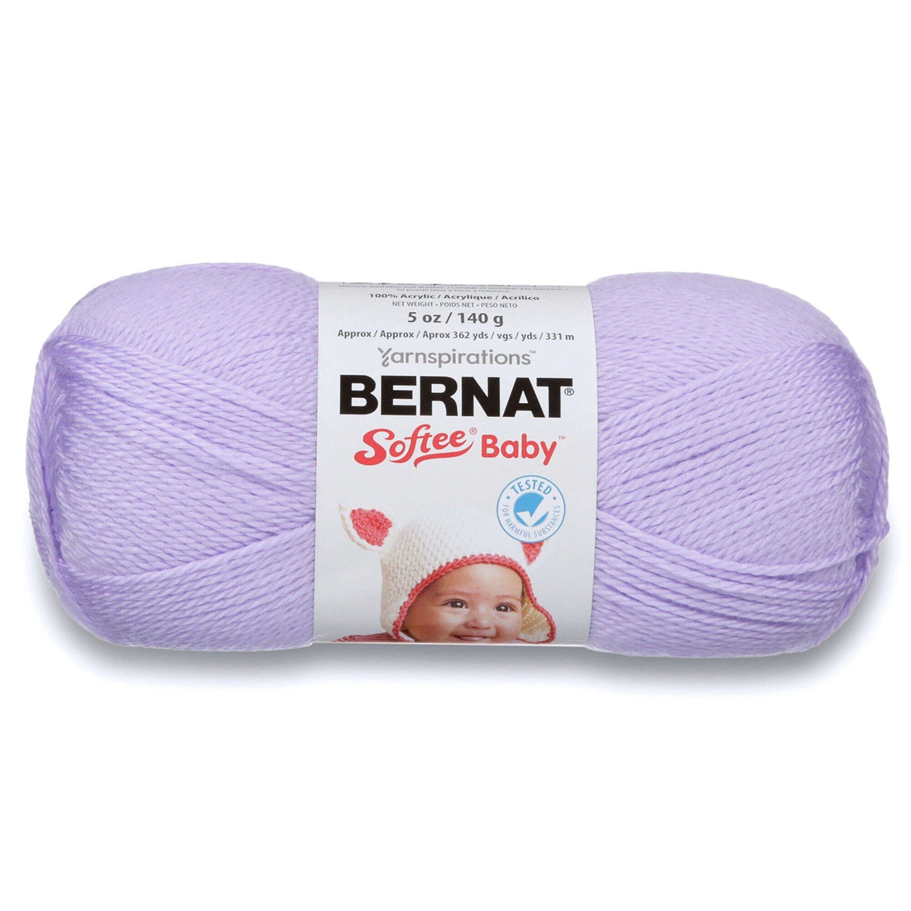 Bernat Softee Baby Yarn Soft Lilac - 100% Acrylic - Sport Light 3 362yds (331m)