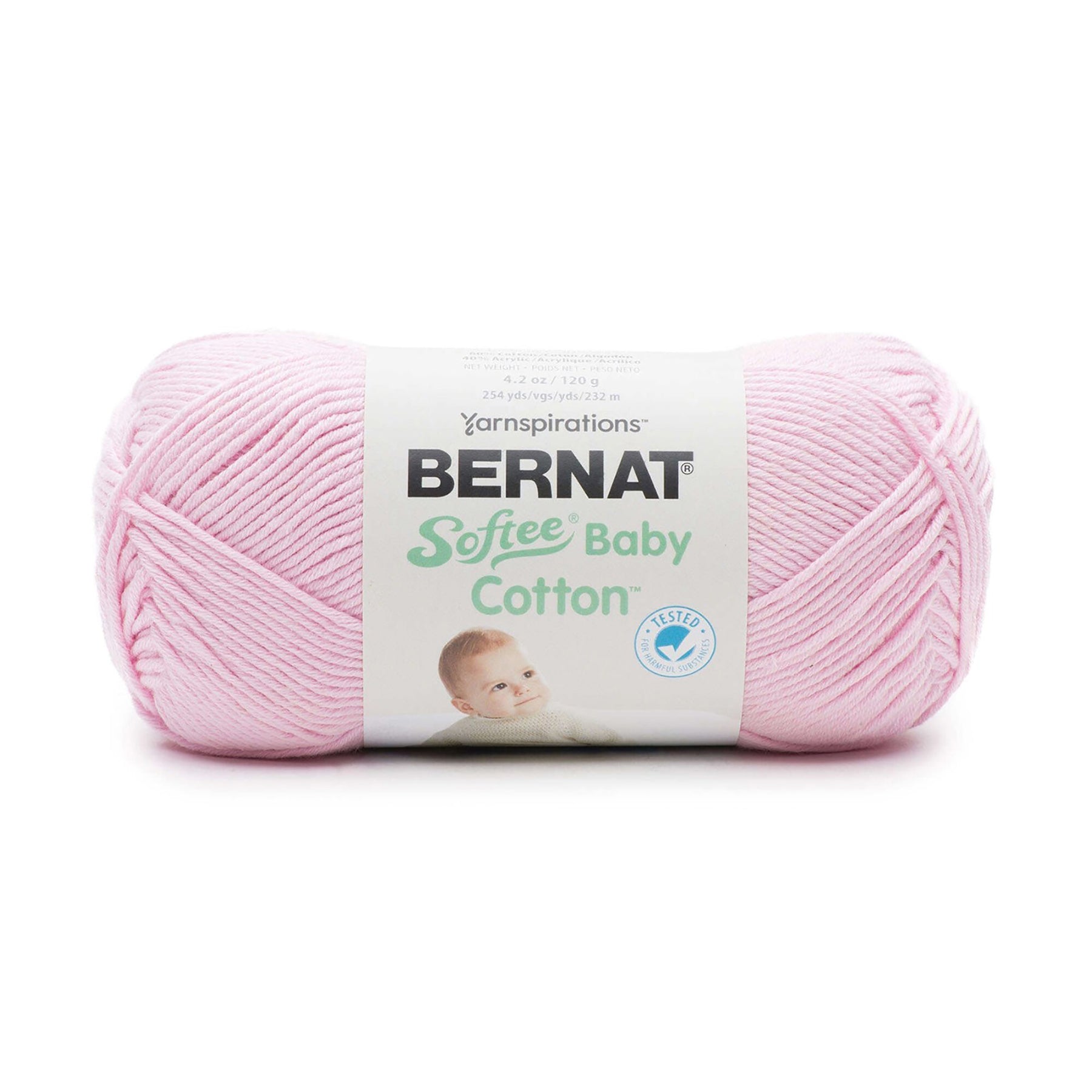 Bernat Softee Baby Cotton Yarn Petal - 60% Cotton 40% Acrylic - Sport Light 3 254yds (232m)