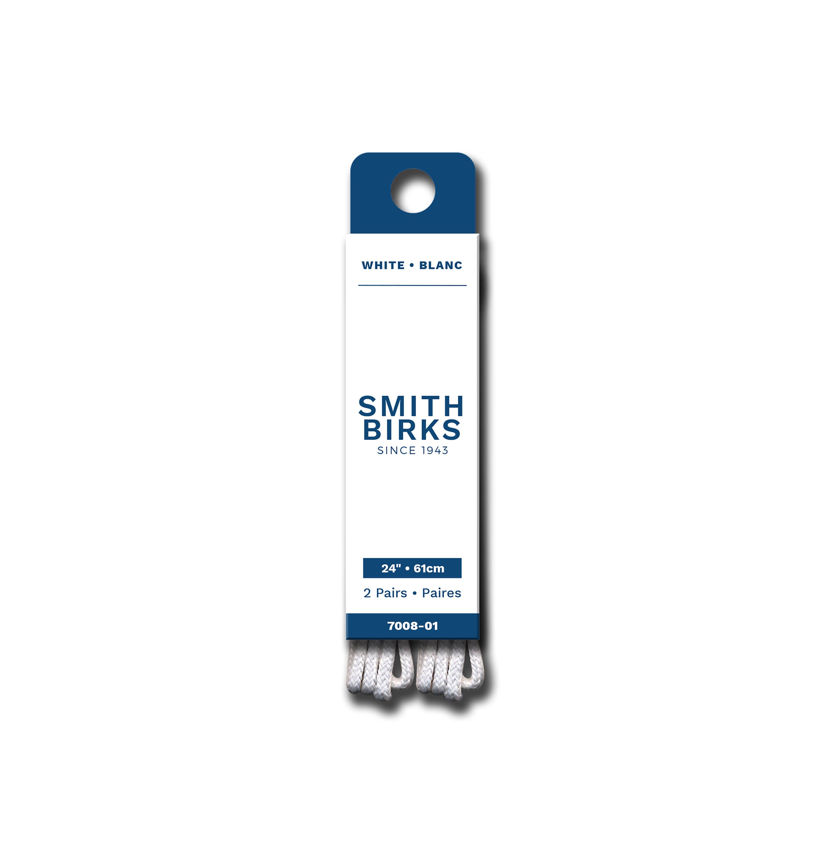 Smith Birks 2 Pairs Round Laces - White 24in