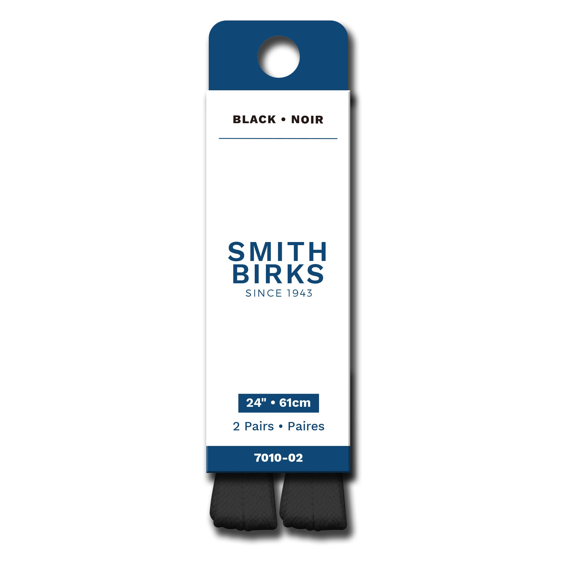 Smith Birks 2 Pairs Flat Laces - Black 24in