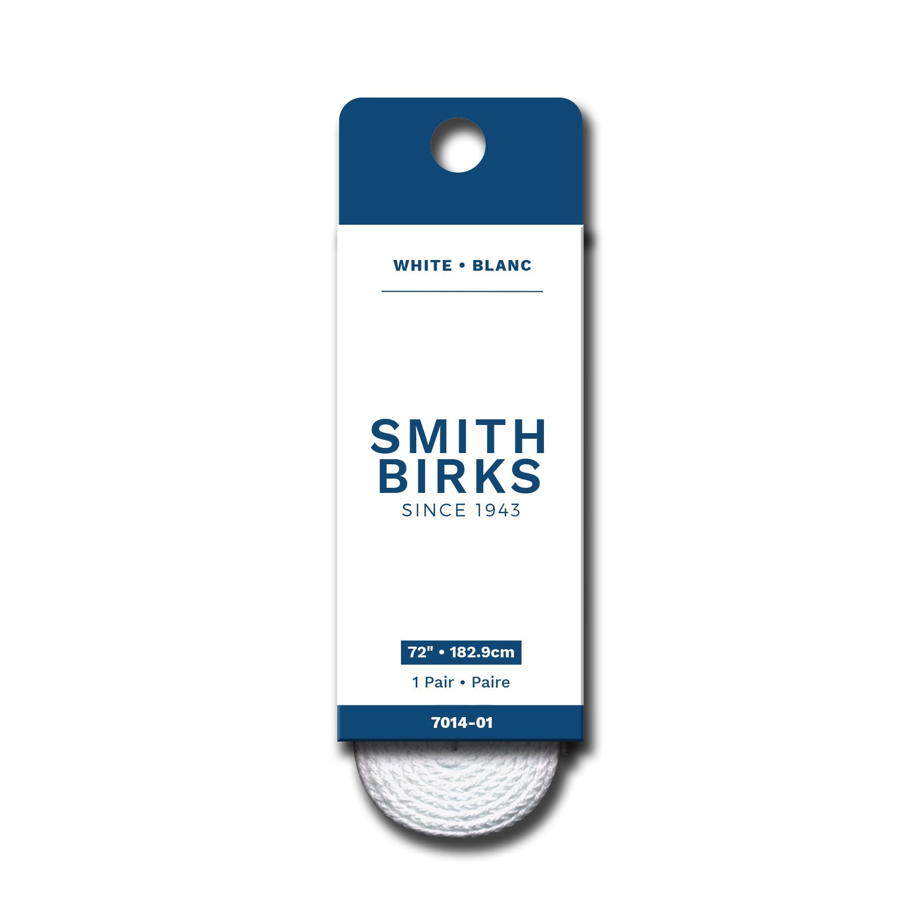 Smith Birks 1 Pair Sport Flat Laces - White 72in