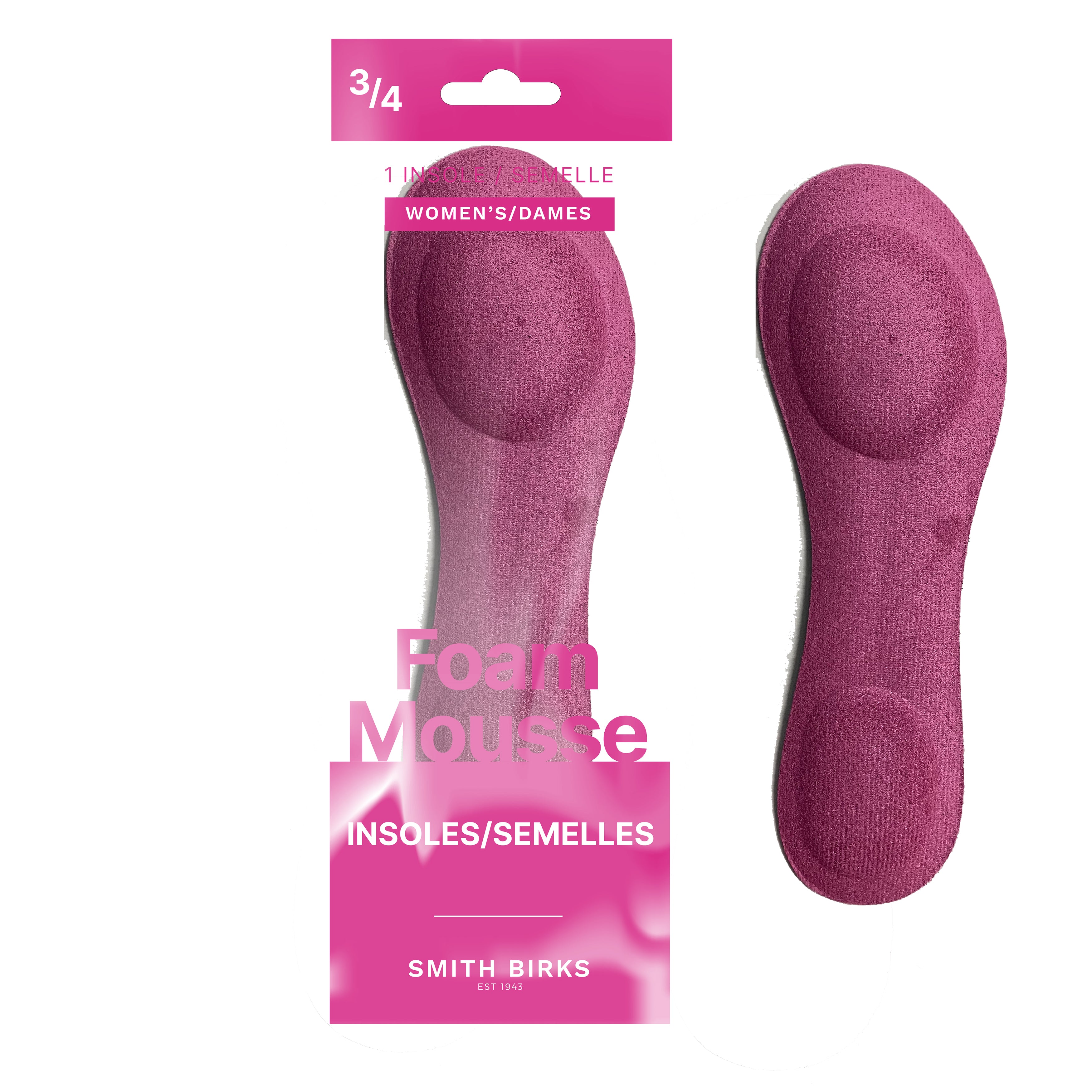 Smith Birks 1 Pair Foam Insoles - 3/4 Lenght for Comfort Women One Size VRT