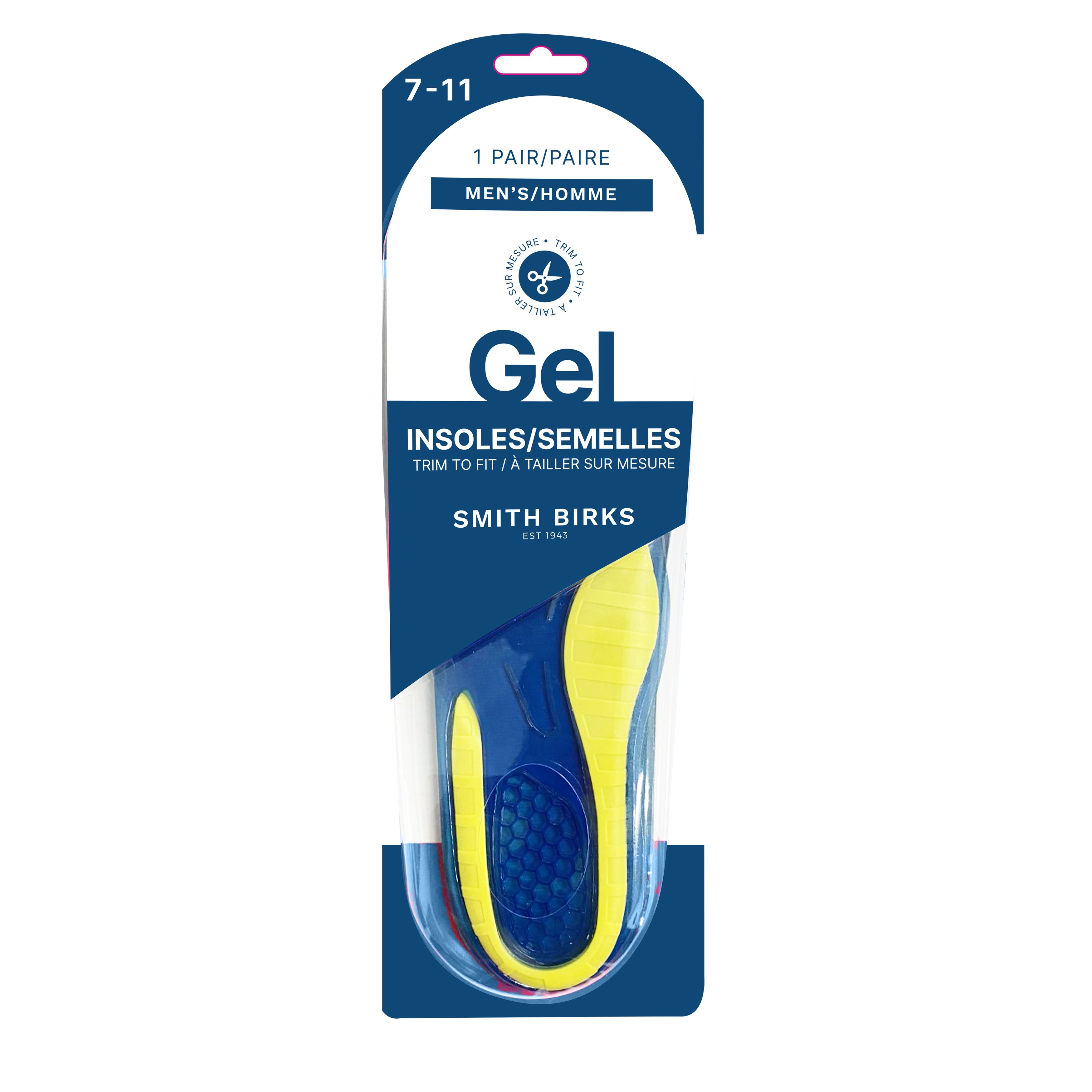Smith Birks 1 Pair Gel Insoles - Men 7-11