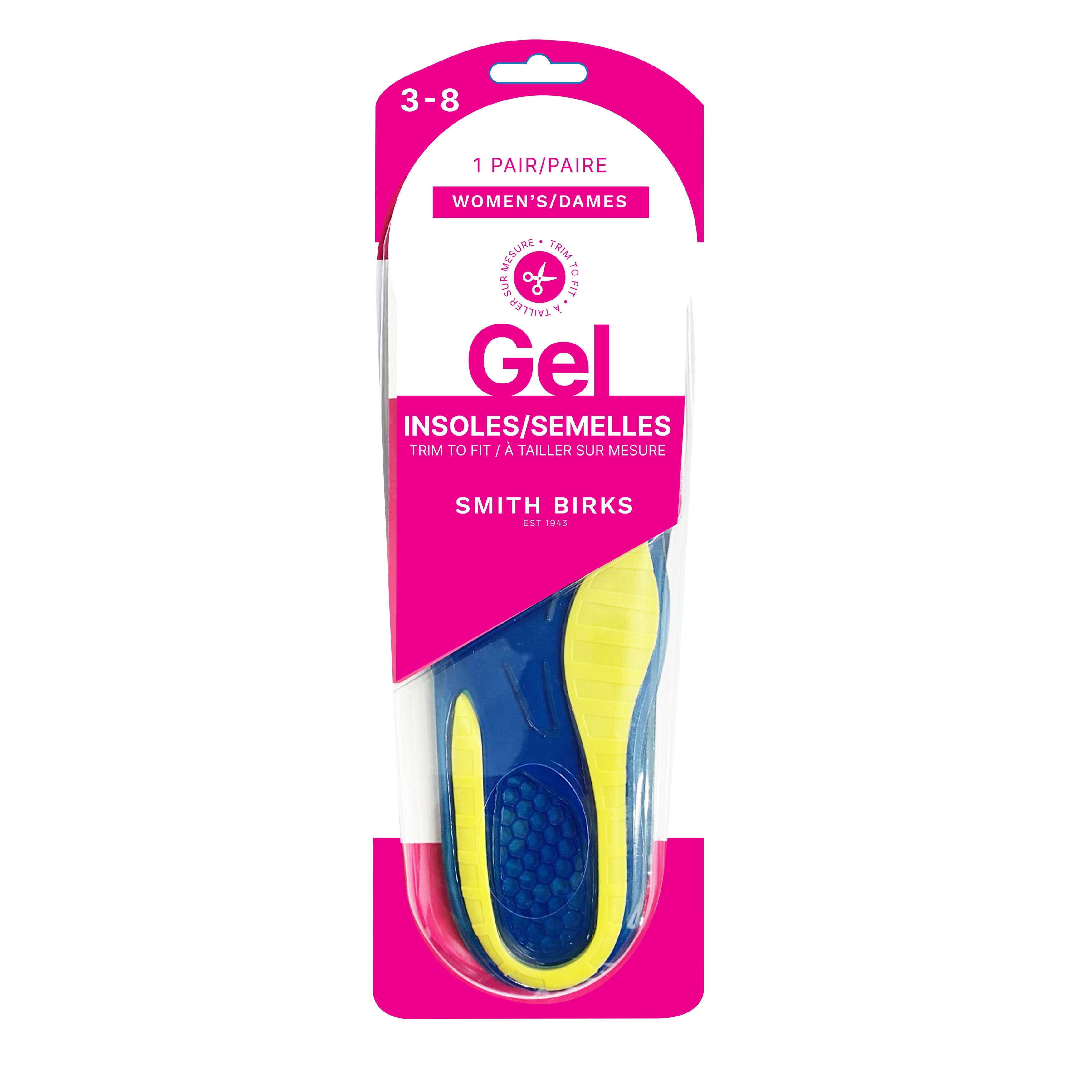 Smith Birks 1 Pair Gel Insoles - Women 3-8