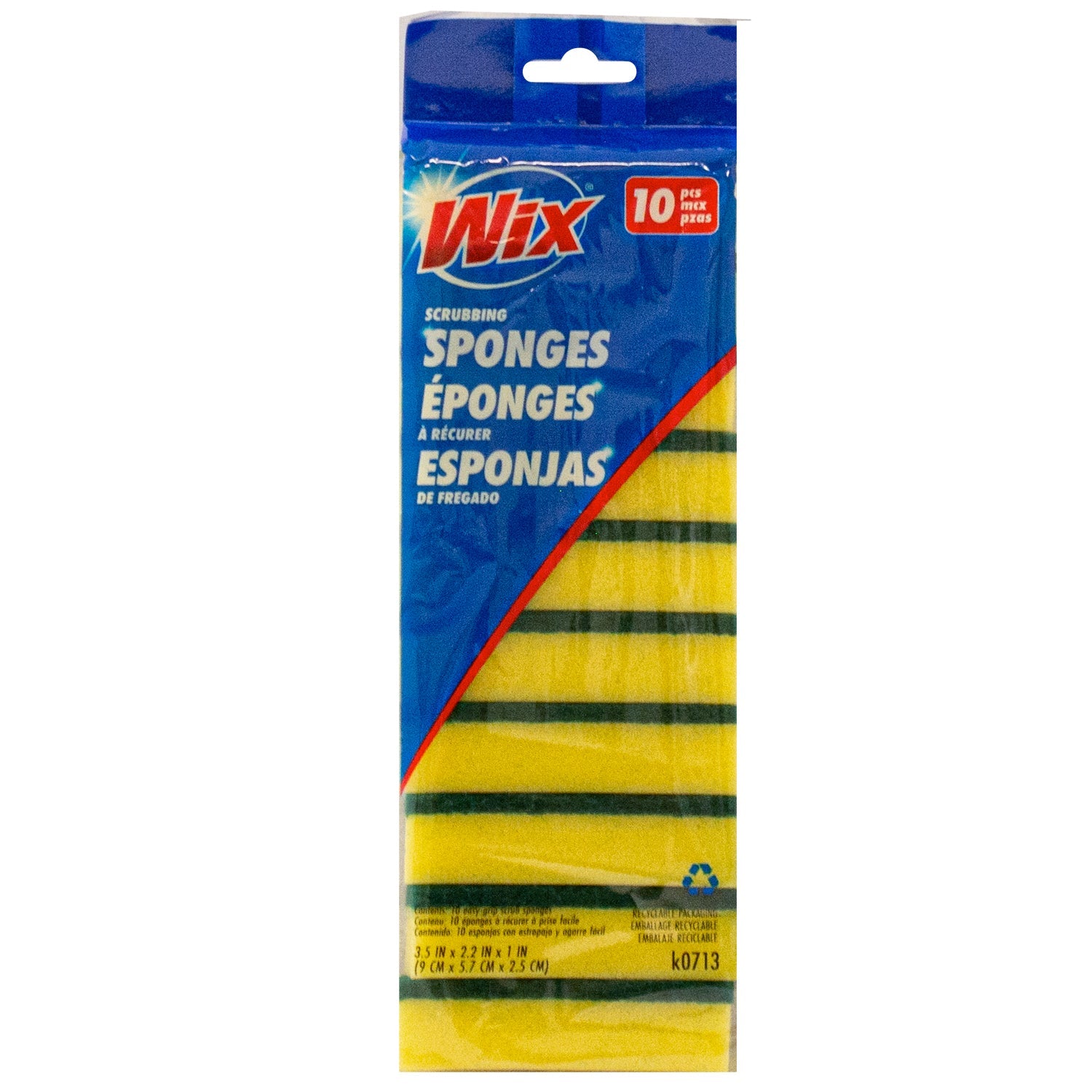 Wix 10 Yellow Scrubbing Sponges 3.5x2.2x1in