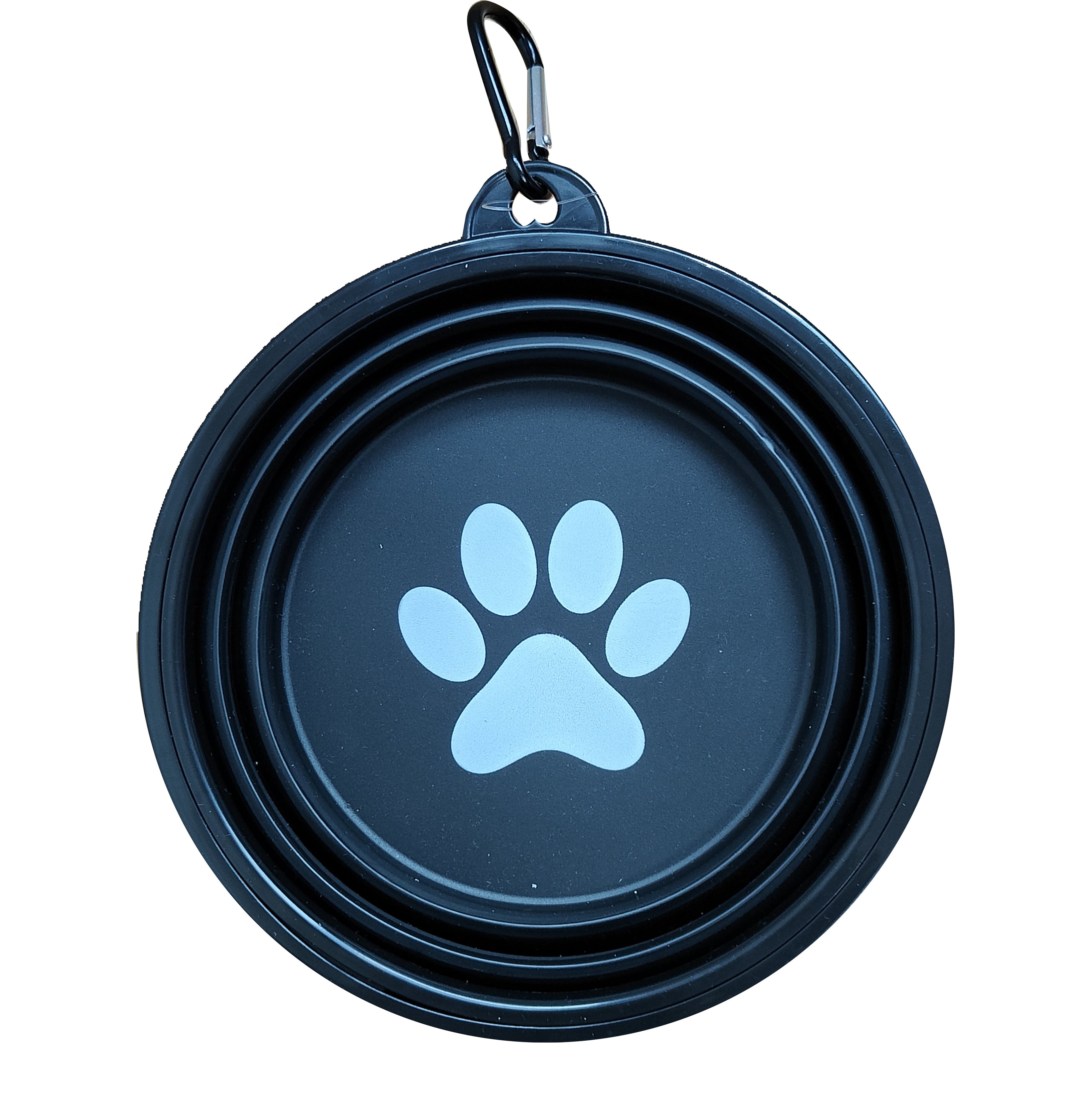 Pet Shoppe Dog Black Collapsible Bowl with Carabiner 350ml 5x2in