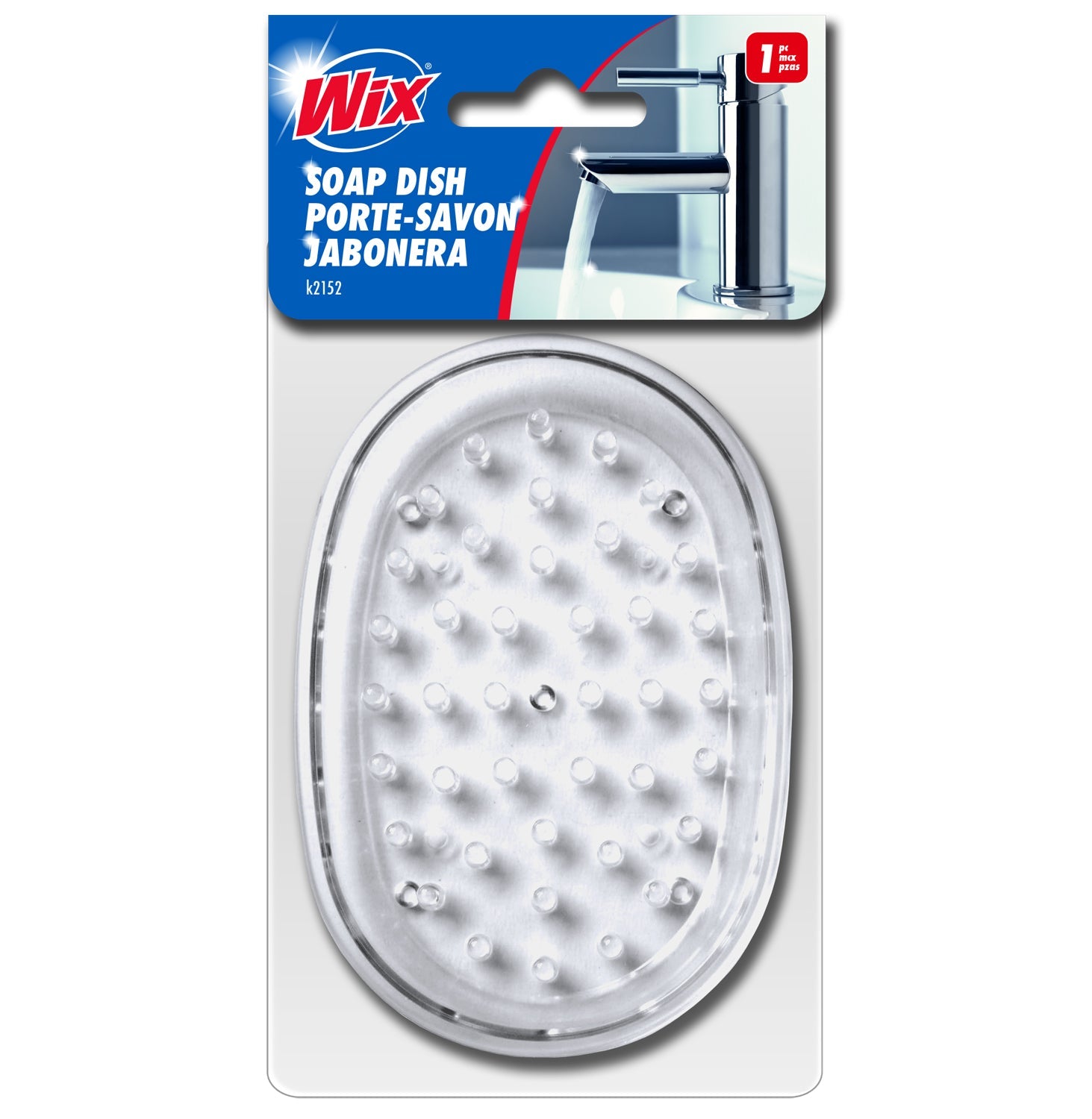 Wix Clear Soap Dish - Polyethylene 4.75x3.5x0.6in