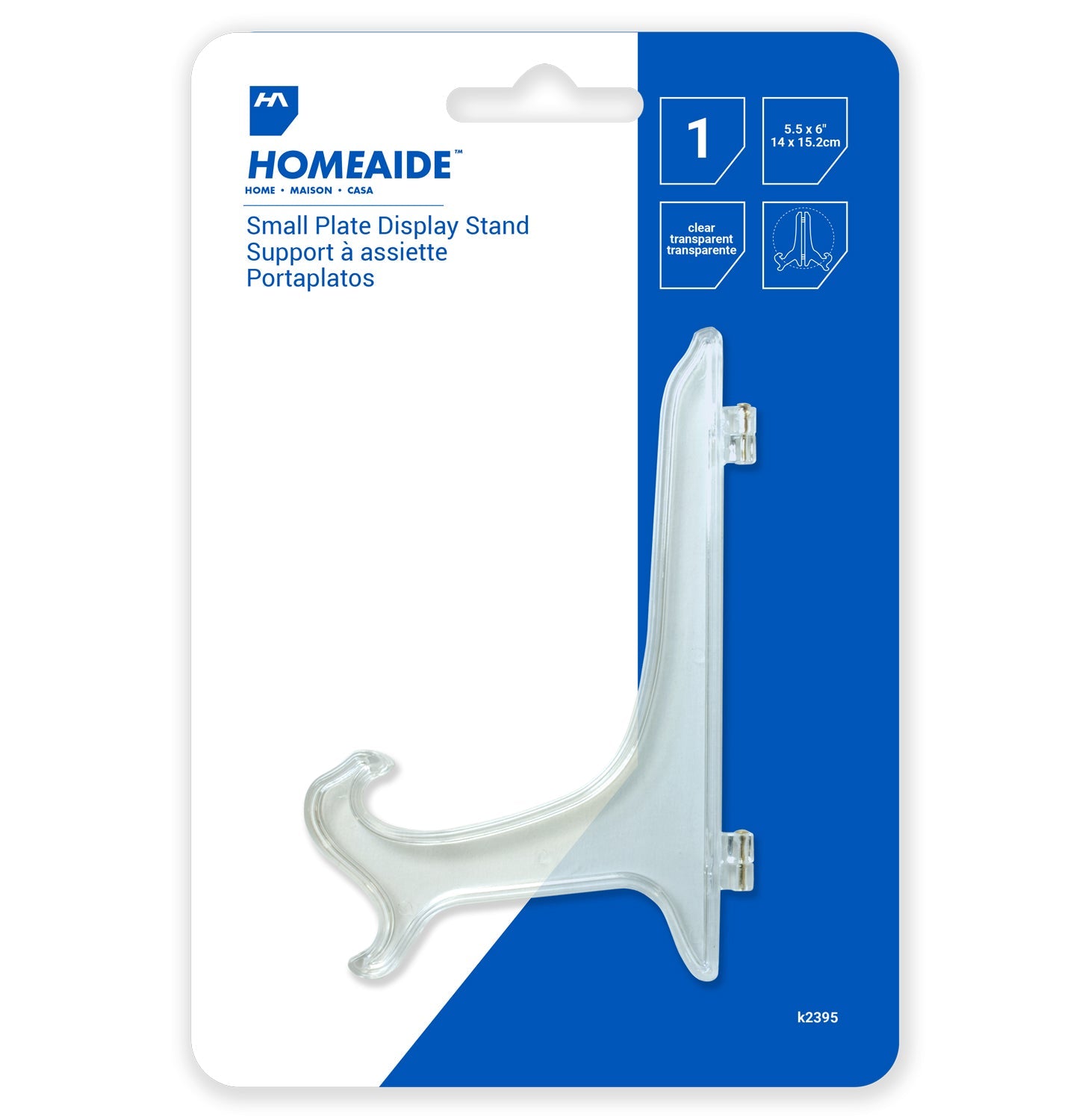 Homeaide Clear Plastic Plate Holder 5.5x6in