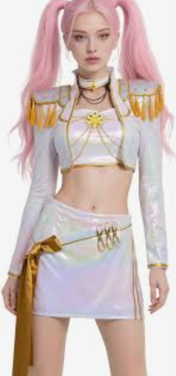 K-POP Demon Hunters - Ensemble de costumes Mira blanc irisé avec accessoires pour adulte