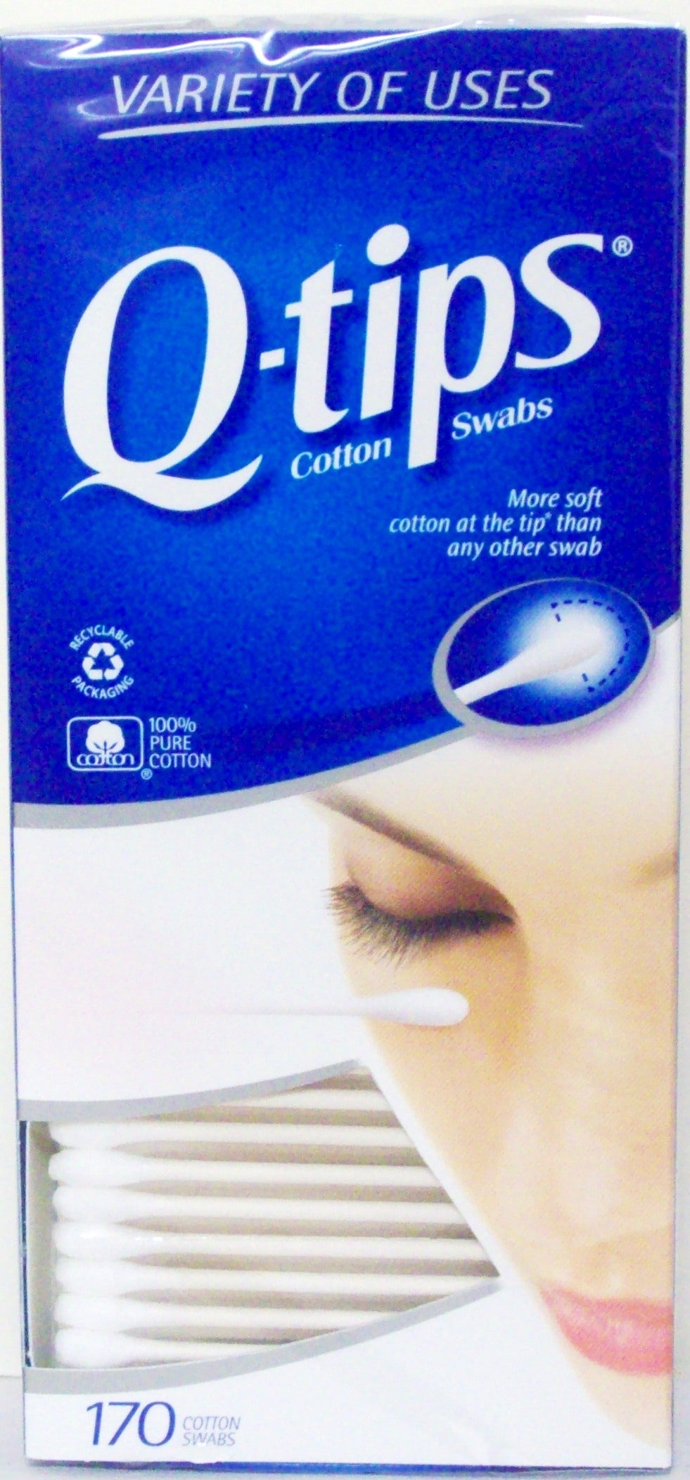 Q-Tips 170 Cotton Swabs with Paper Stick 3in