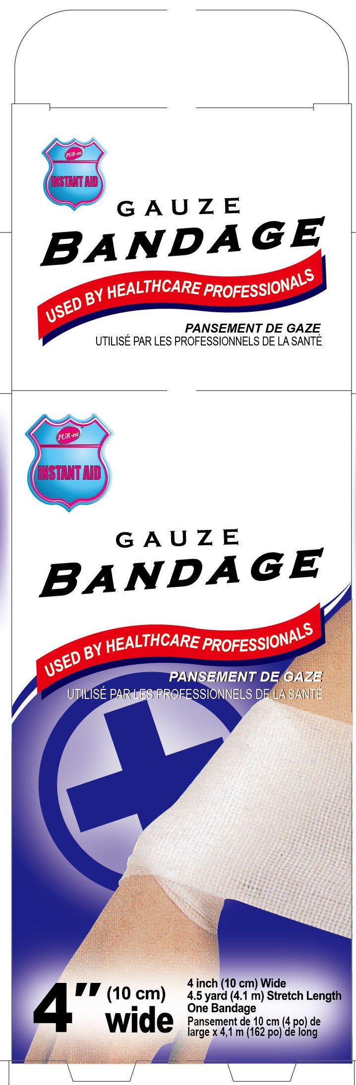 First Aid Gauze Bandage 4x162in