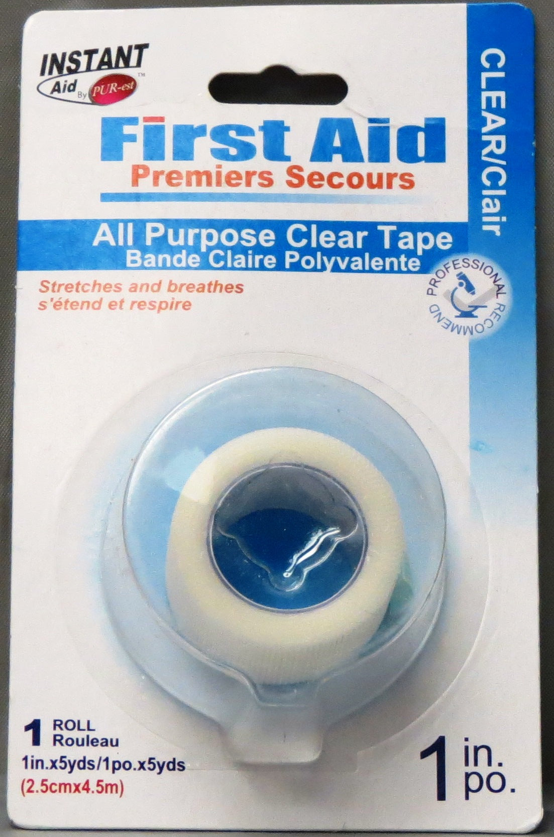 Instant Aid All Purpose Clear Tape 1in x 5yd