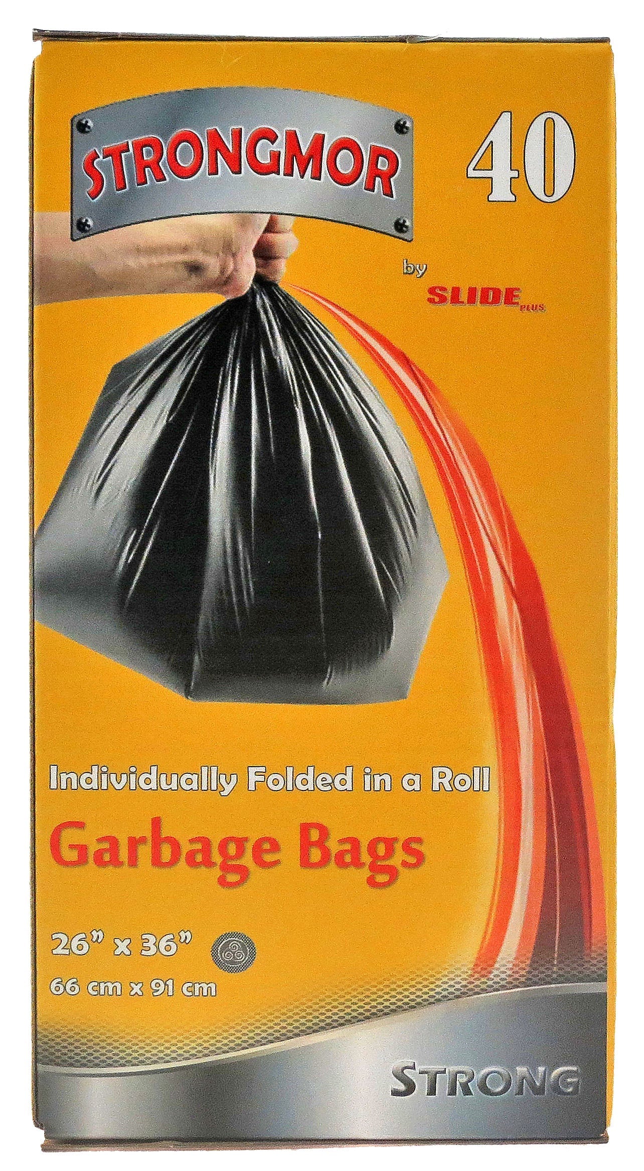 Slide 40 Black Garbage Bags 26x36in