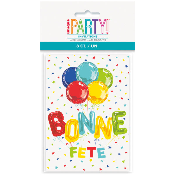 Bonne Fête 8 Invitations with Envelopes