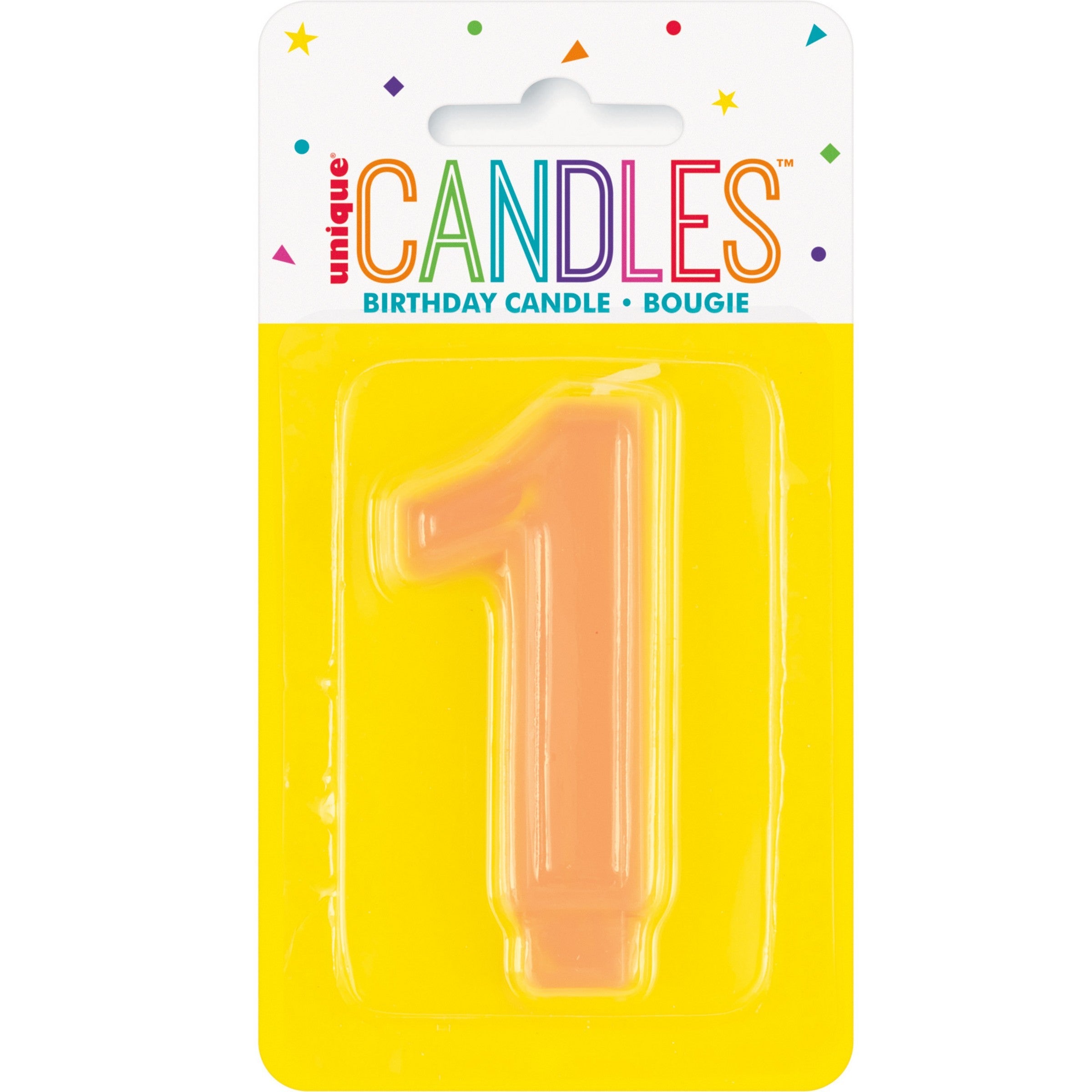 Raised Border Birthday Candle Number 1 1.75x3in