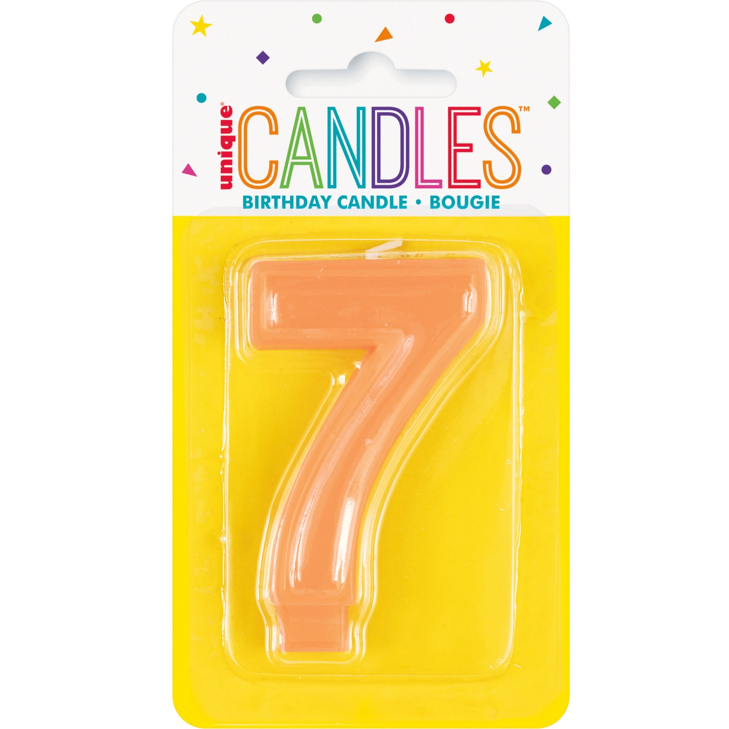 Raised Border Birthday Candle Number 7 1.75x3in