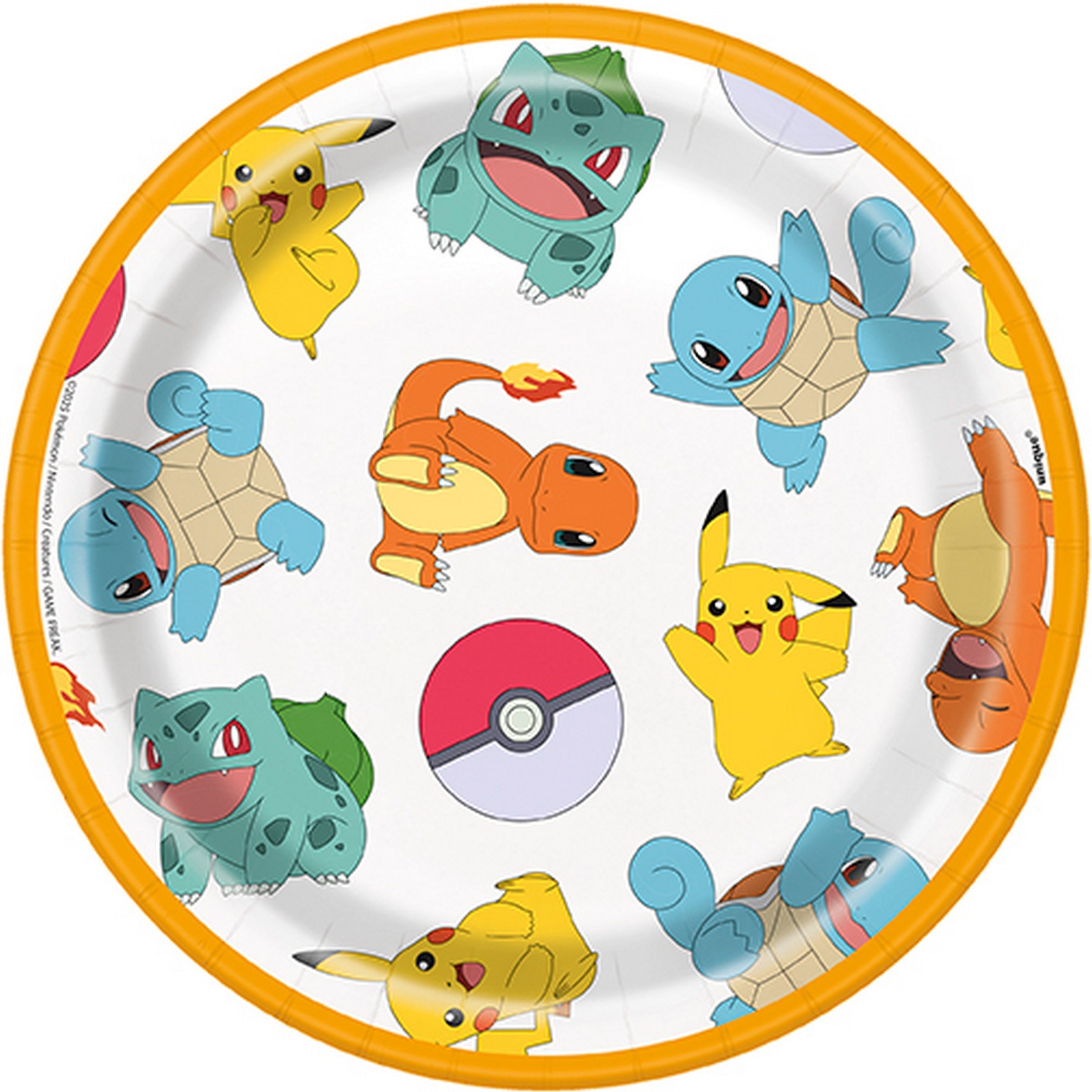 Pokémon 8 Round Paper Plates 7in