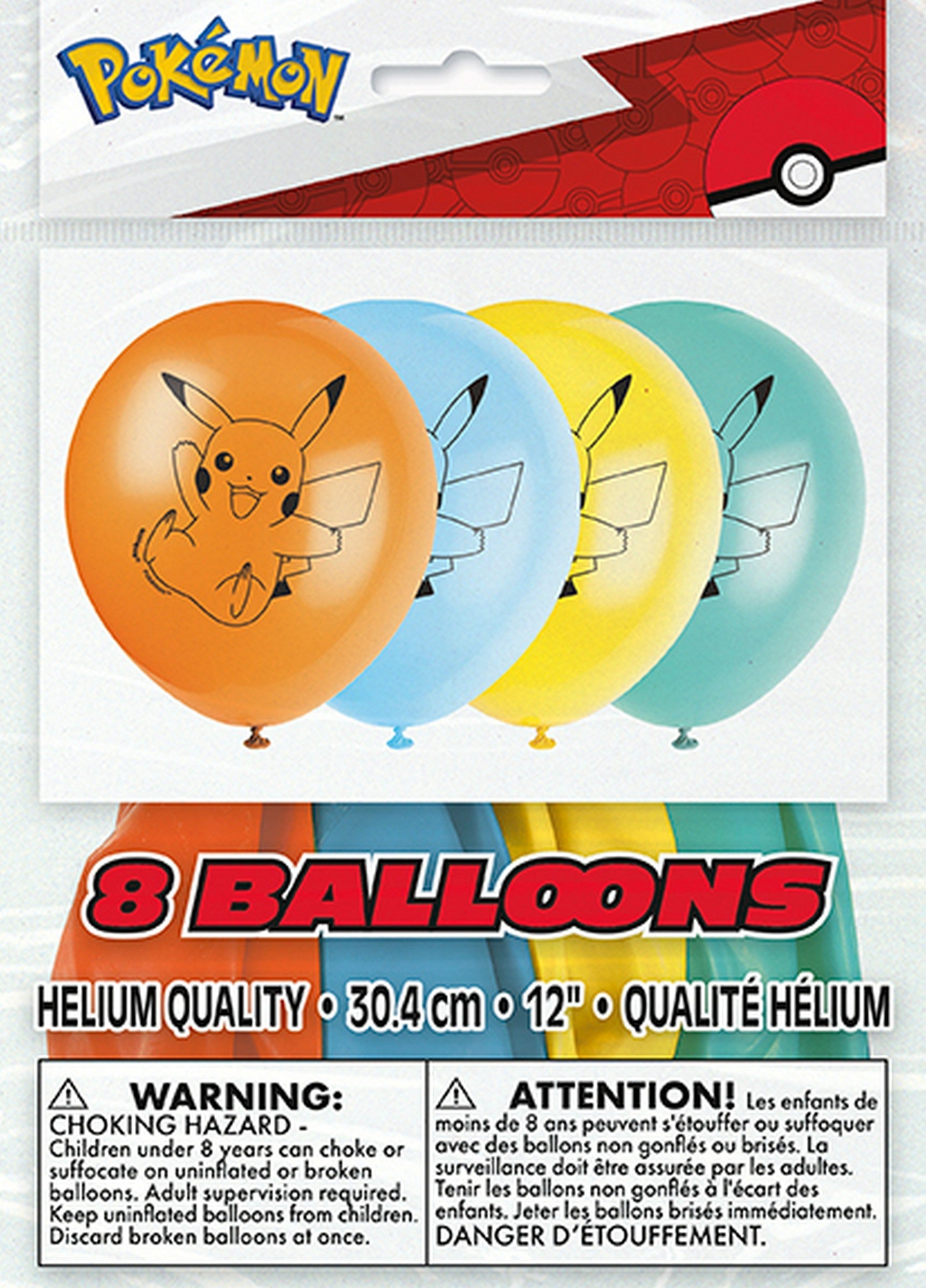 Pokémon 8 Printed Latex Balloons 12in