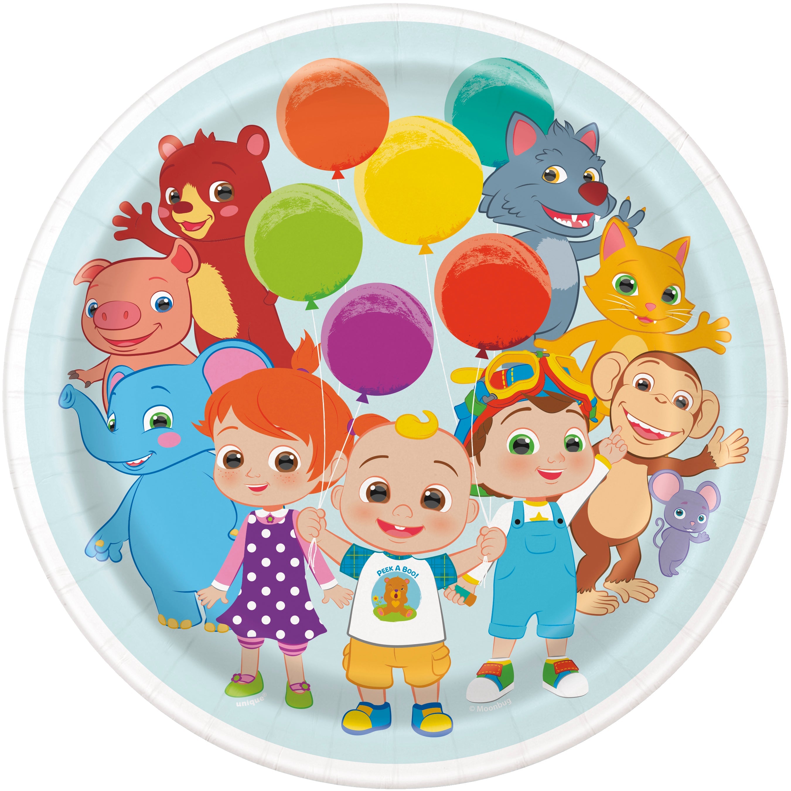 CoComelon 8 Round Paper Plates 9in