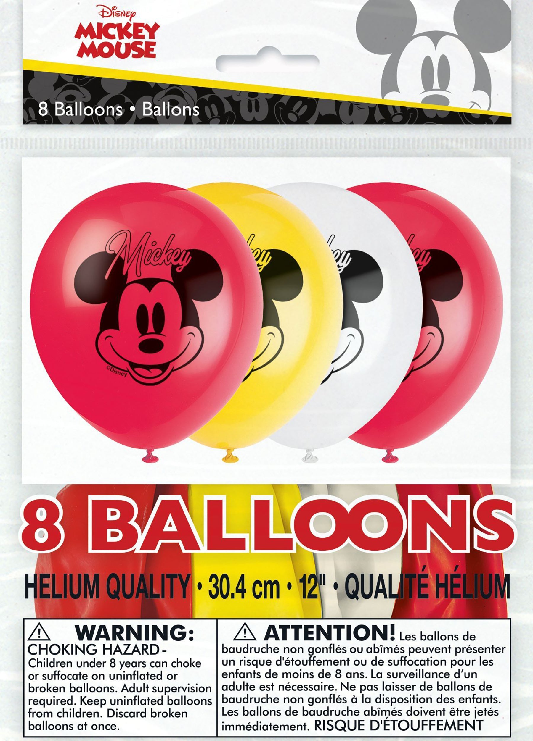 Mickey Mouse 8 Printed Latex Balloons 12in