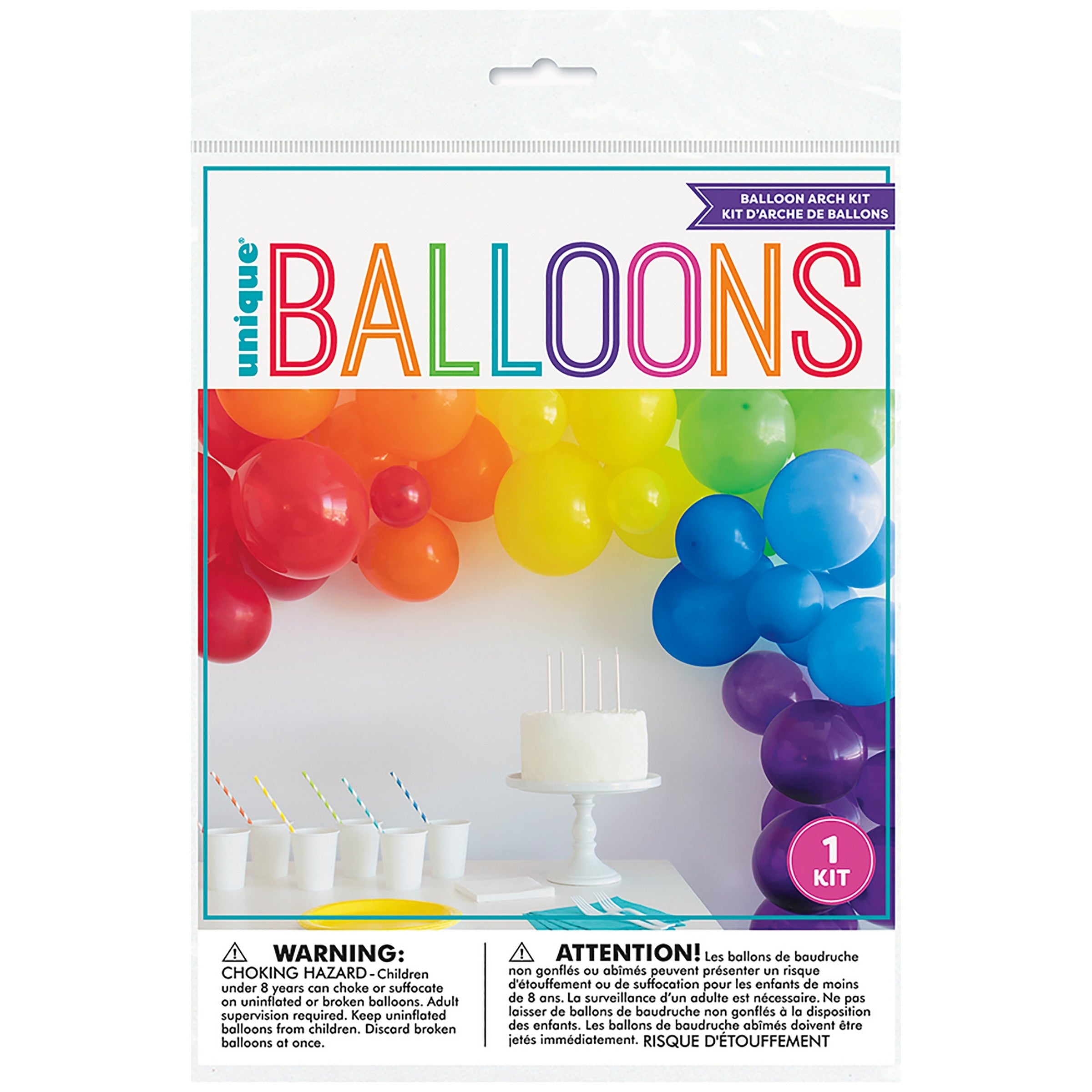 40pcs Rainbow Balloon Arch Kit 8ft