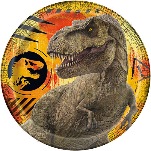 Jurassic World 8 Round Paper Plates 7in