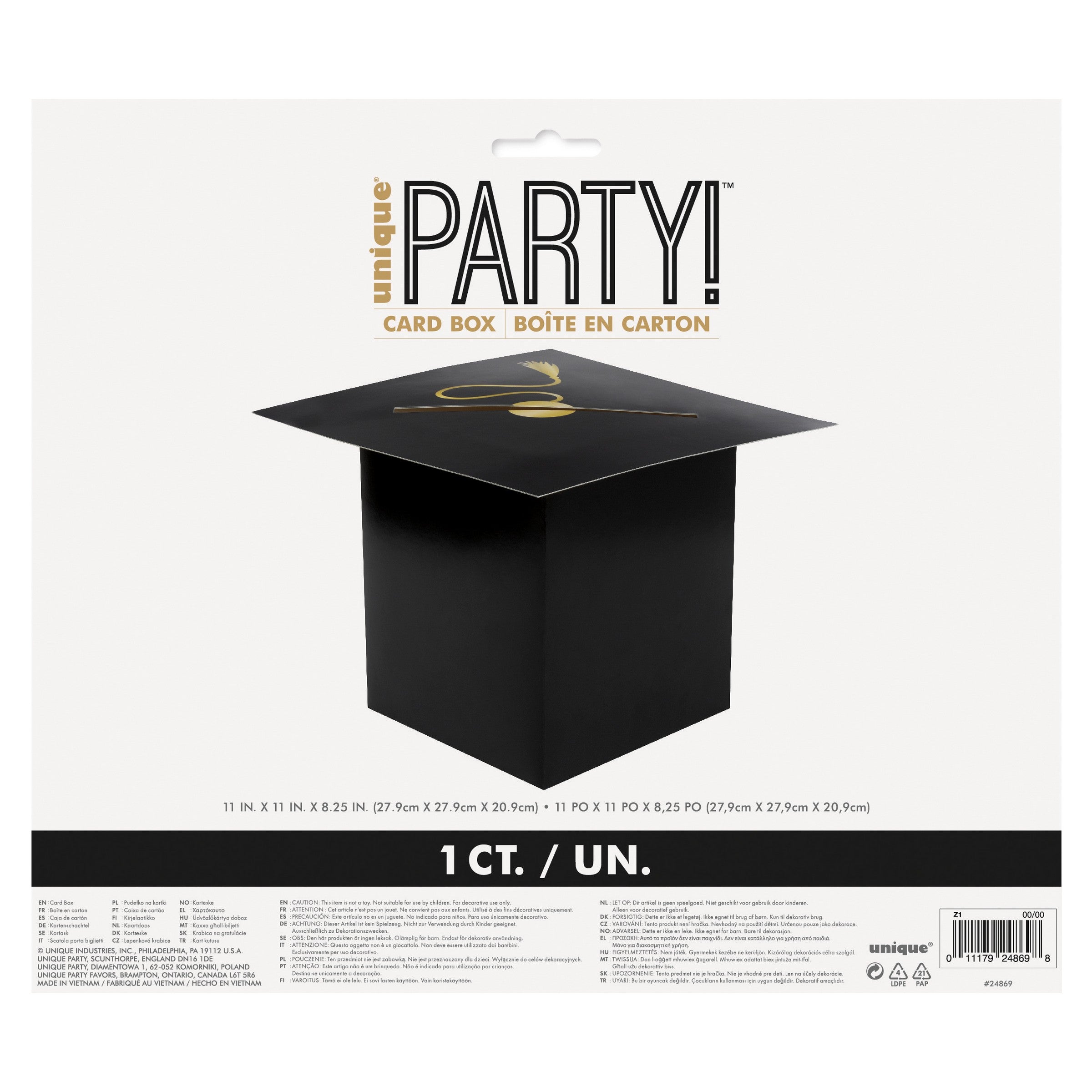 Graduation Black Card Box 11x8.25in