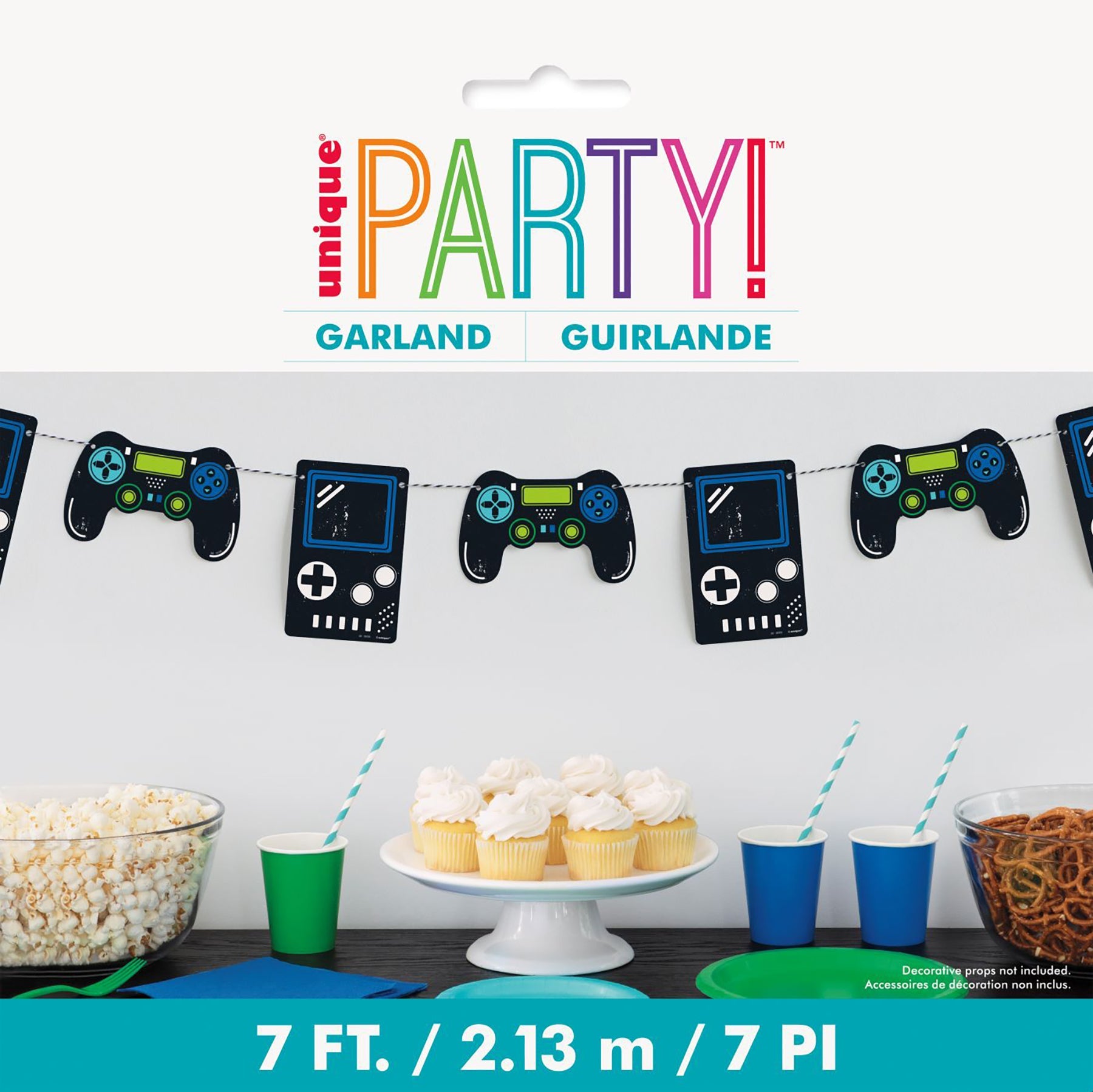 Gamer Birthday Garland on a String - Cardboard 84in