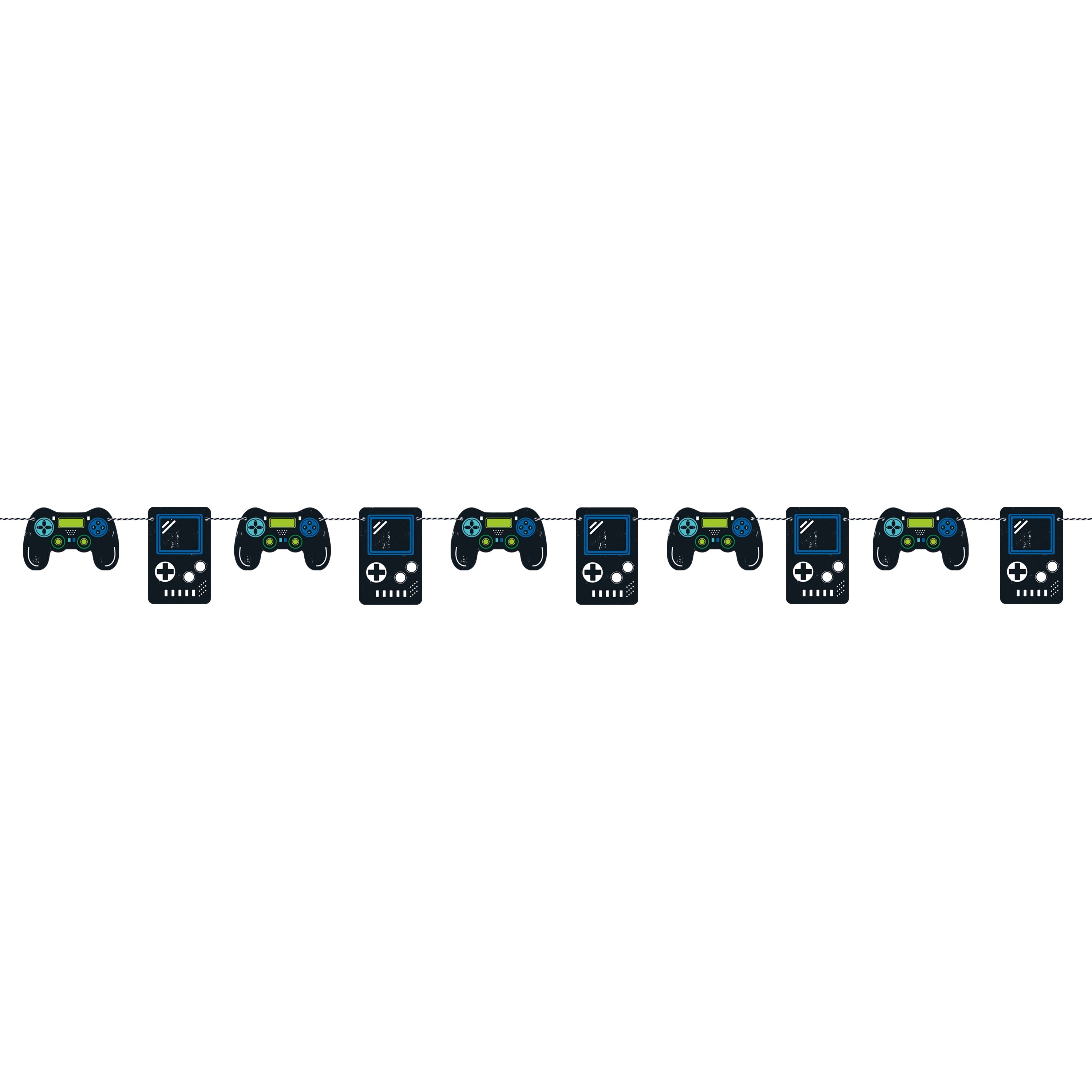 Gamer Birthday Garland on a String - Cardboard 84in