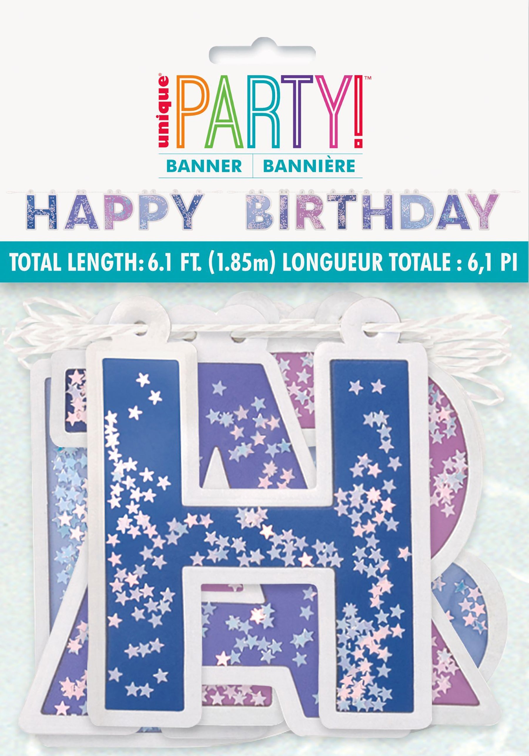 Modern Gold and Purple Happy Brithday Cutout Banner 72in