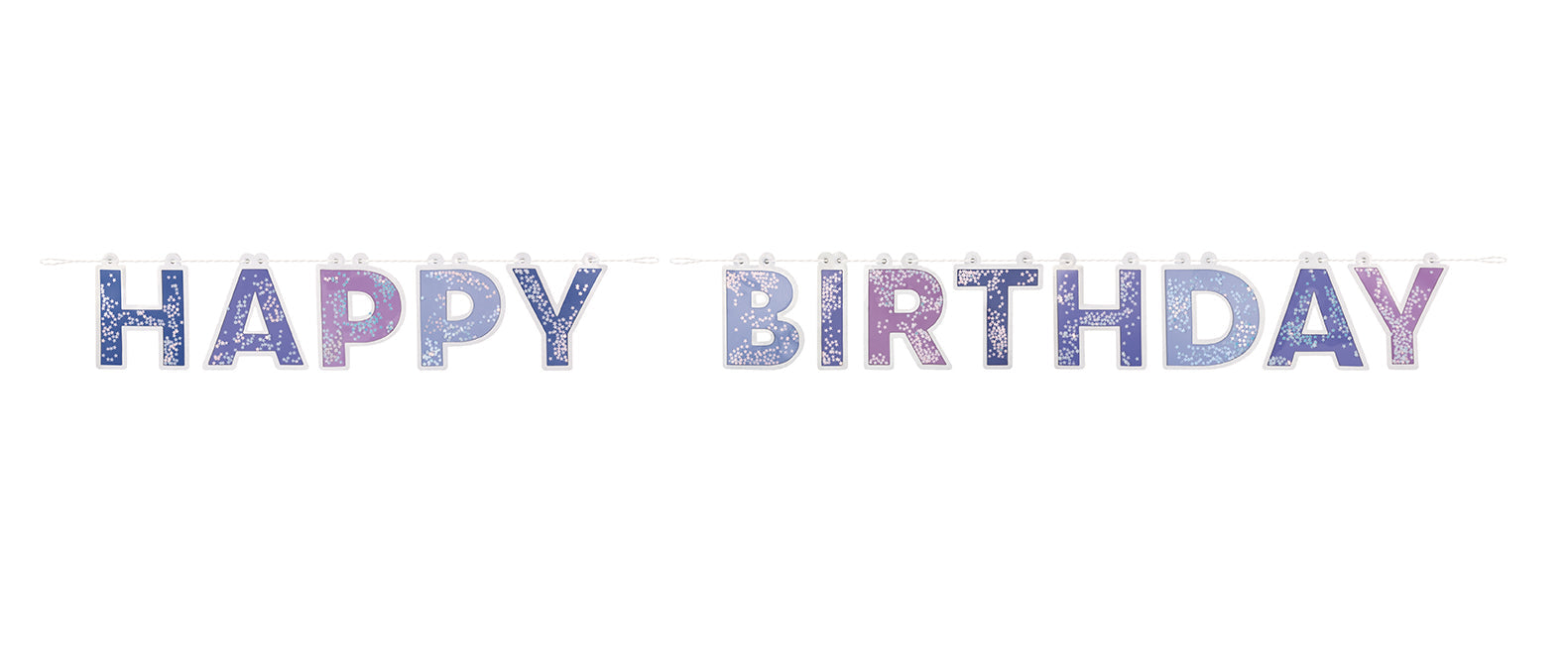 Modern Gold and Purple Happy Brithday Cutout Banner 72in